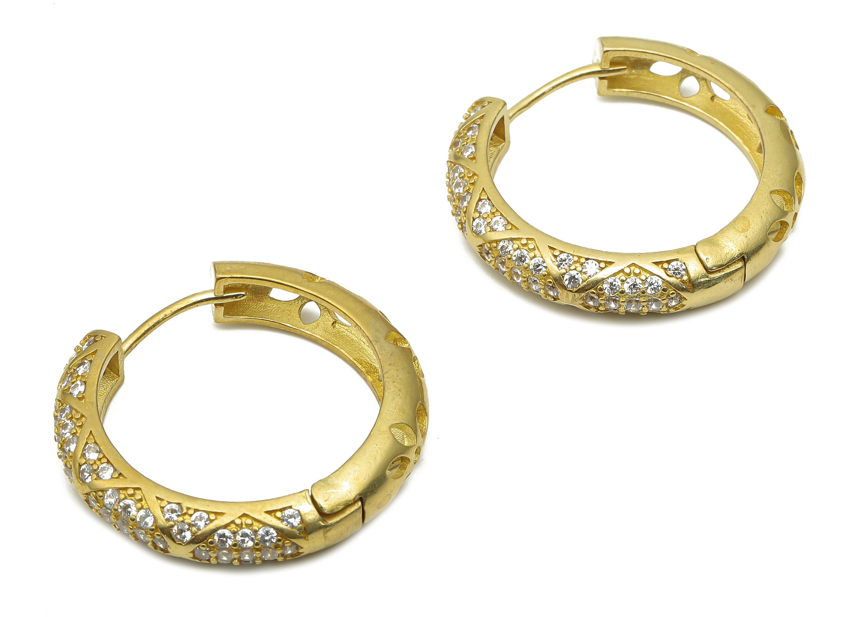 Brass Textured Huggie Hoop Earring- Raw Brass Circle Huggie Hoops - Brass Huggie Hoops - Brass Earrings Stud - 29.3x29.3x3.5mm - PP7719 - DOMEDBAZAAR