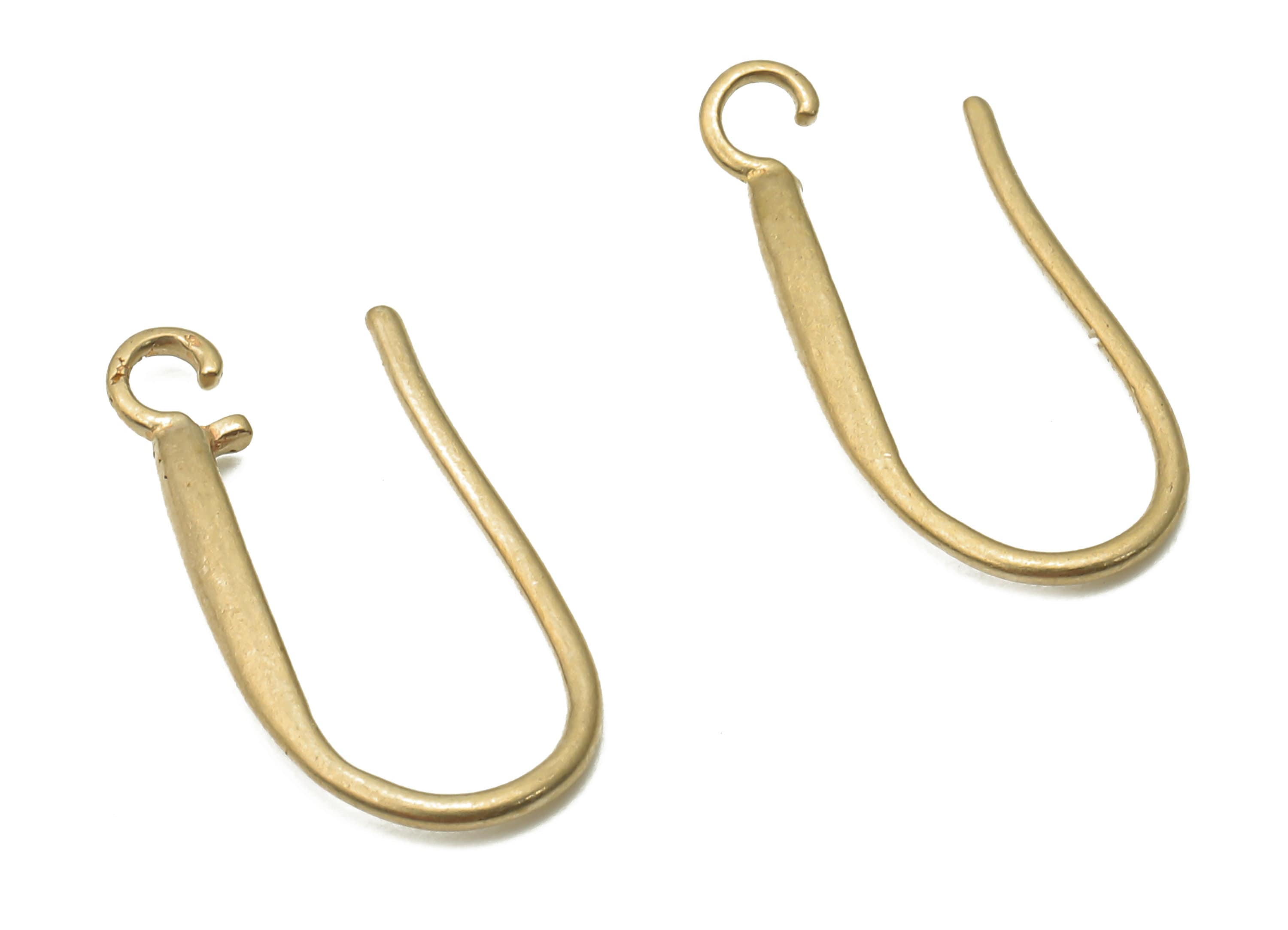 Brass Earrings Wires - Raw Brass Earrings Hooks With Loop - Earrings Findings - Raw Brass Earrings Wires - 18.05x7.46x1.07mm - PP7776 - DOMEDBAZAAR