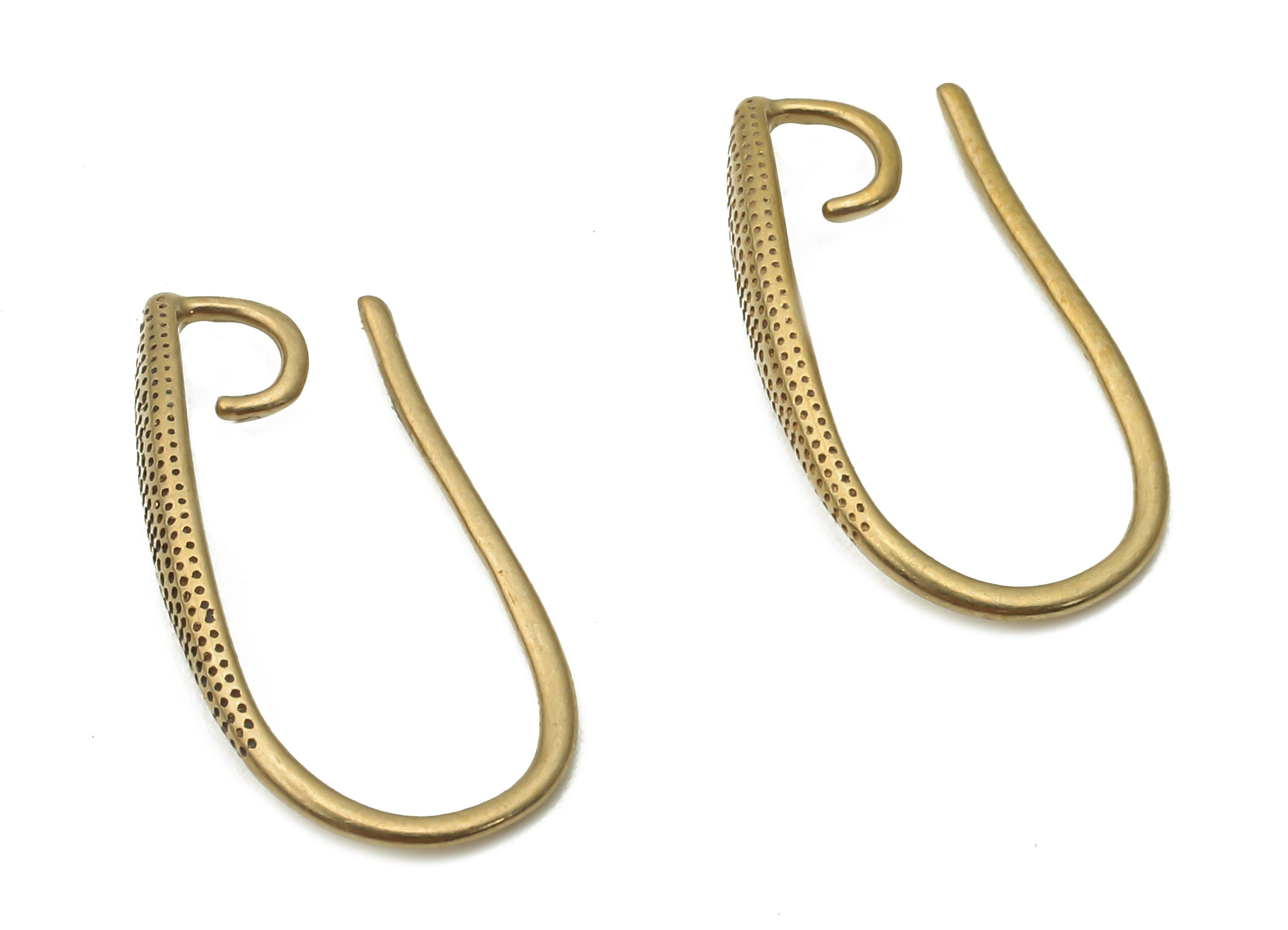 Brass Earrings Wires - Raw Brass Spots Earrings Hooks - Brass Earrings Findings - Brass Earring Hook - 17.36x8.9x2.76mm - PP7777 - DOMEDBAZAAR