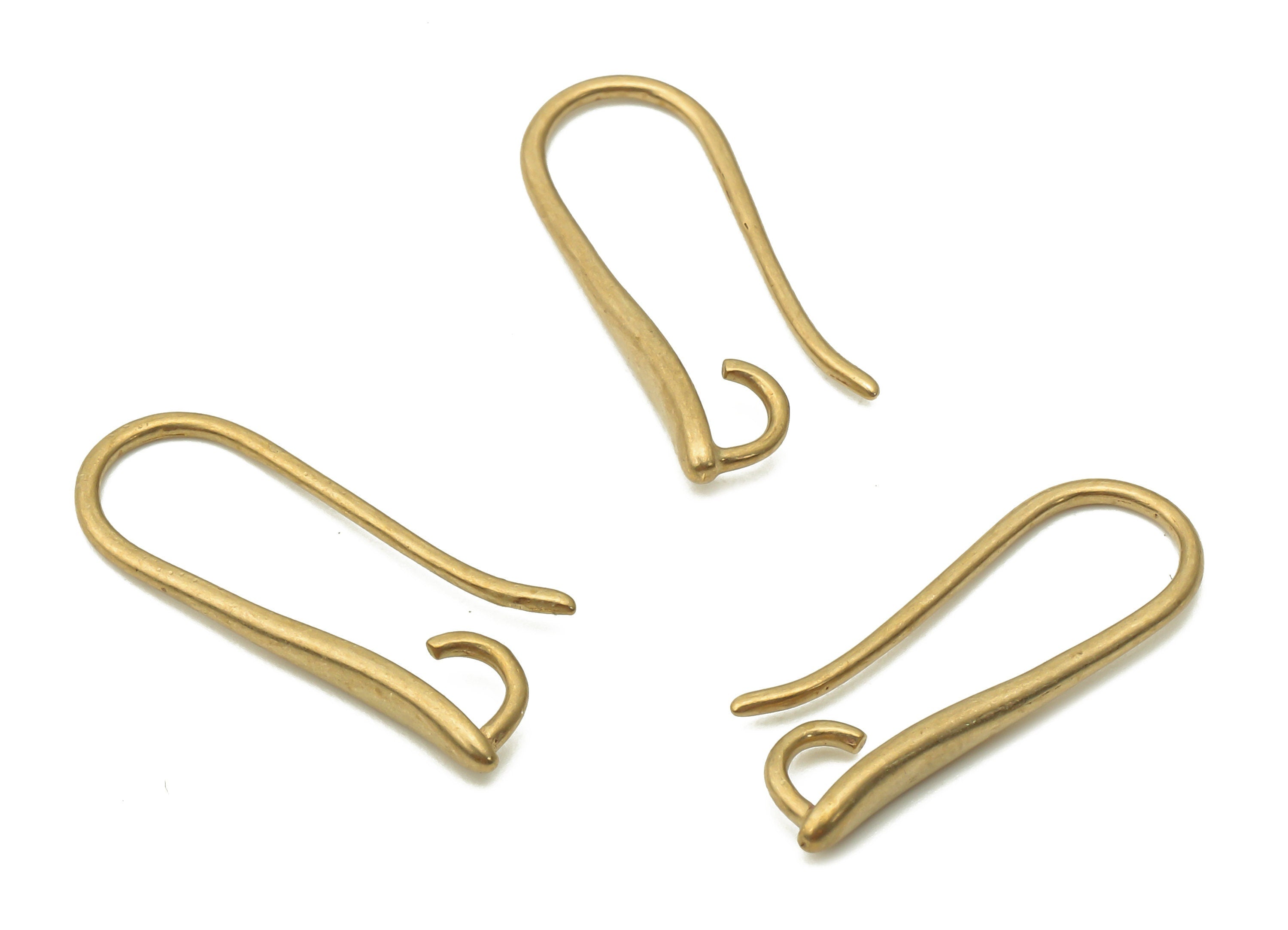 Brass Earrings Wires - Raw Brass Earrings Hook - Earrings Findings - Brass Earrings - 20.74x7.46x2.04mm - PP7789 - DOMEDBAZAAR