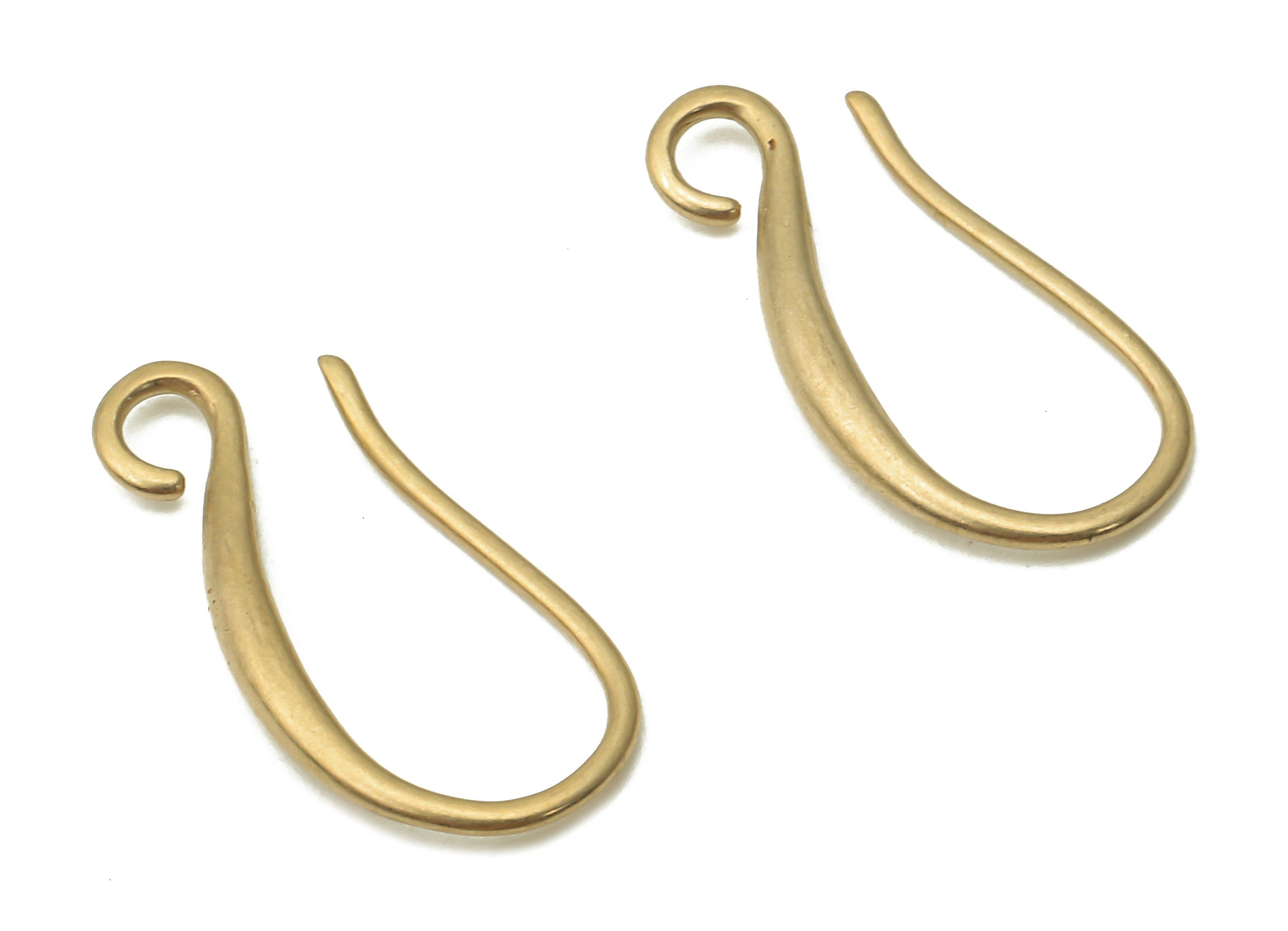 Brass Earrings Wires - Raw Brass Earring Hooks - Brass Ear Hooks Findings - Earrings Wires - Brass Earring -18.5x10.45x1.72mm - PP7792 - DOMEDBAZAAR