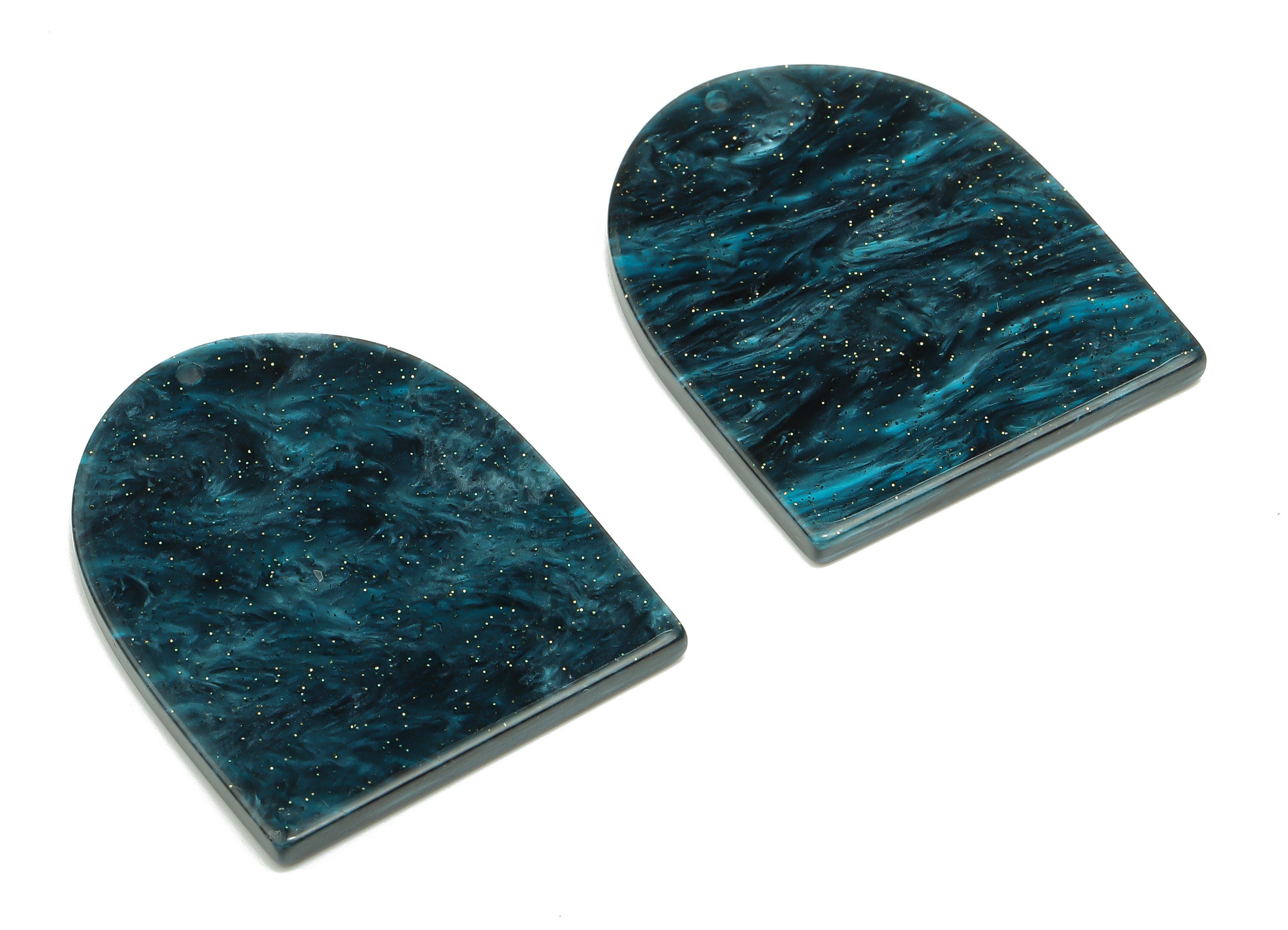 Acrylic Earring Charm - Acrylic Domed Skynight Blue Pendant Charm - Jewelry Supplies - Color Code: A811 -37.54x30.73x2.74mm- AC2522-A811 - DOMEDBAZAAR