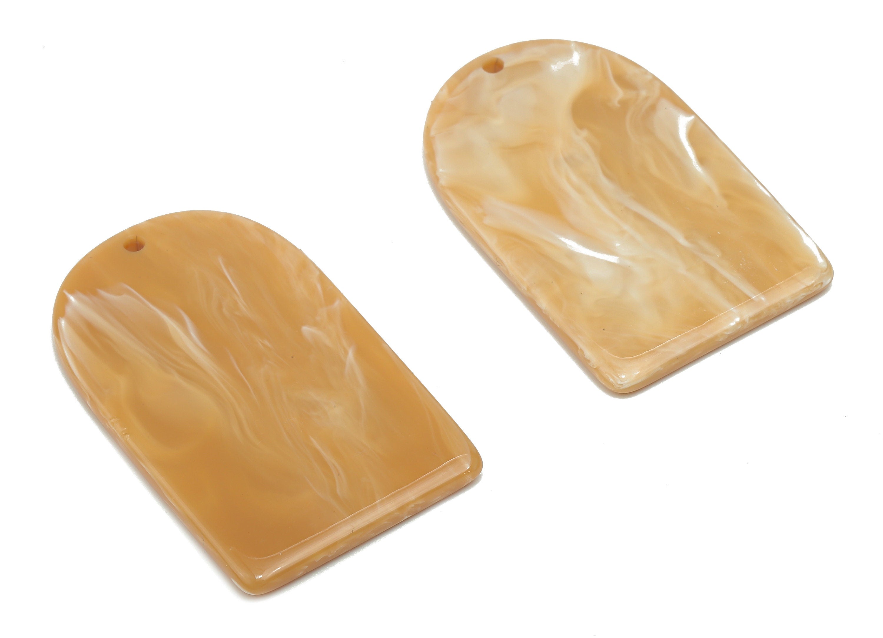 Acrylic Long D Earring Charms - Acrylic Domed Pendant Charm - Jewelry Making Supplies - Color Code: A809 -37.63x23.51x1.99mm- AC2523-A809 - DOMEDBAZAAR