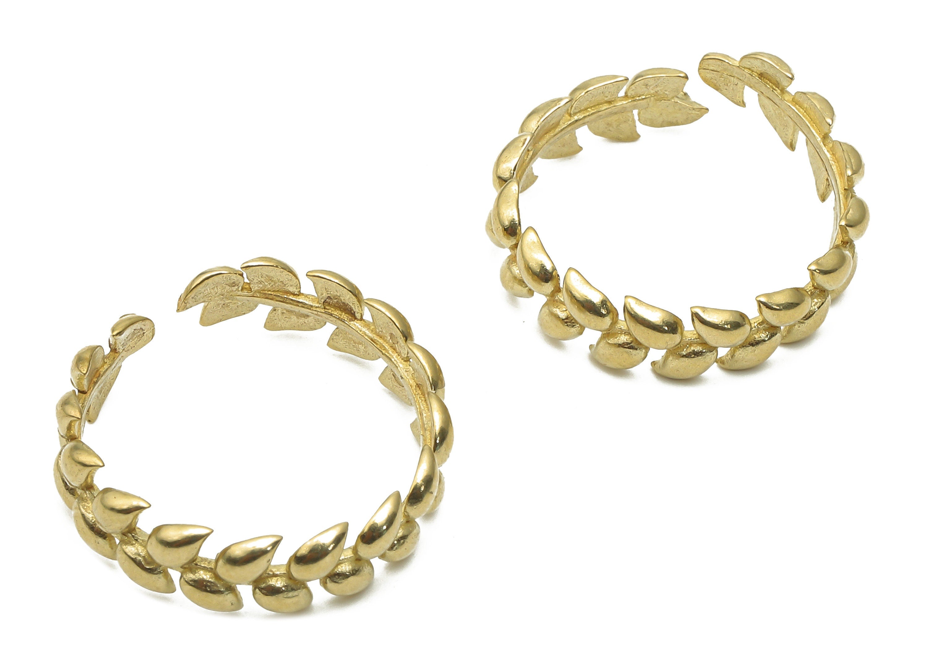 Branch Ring For Women - Raw Brass Leaves Open Ring - Brass Drop Open Ring - Brass Ring with Leaves - 20.93x15.17x5.43mm - PP7644 - DOMEDBAZAAR