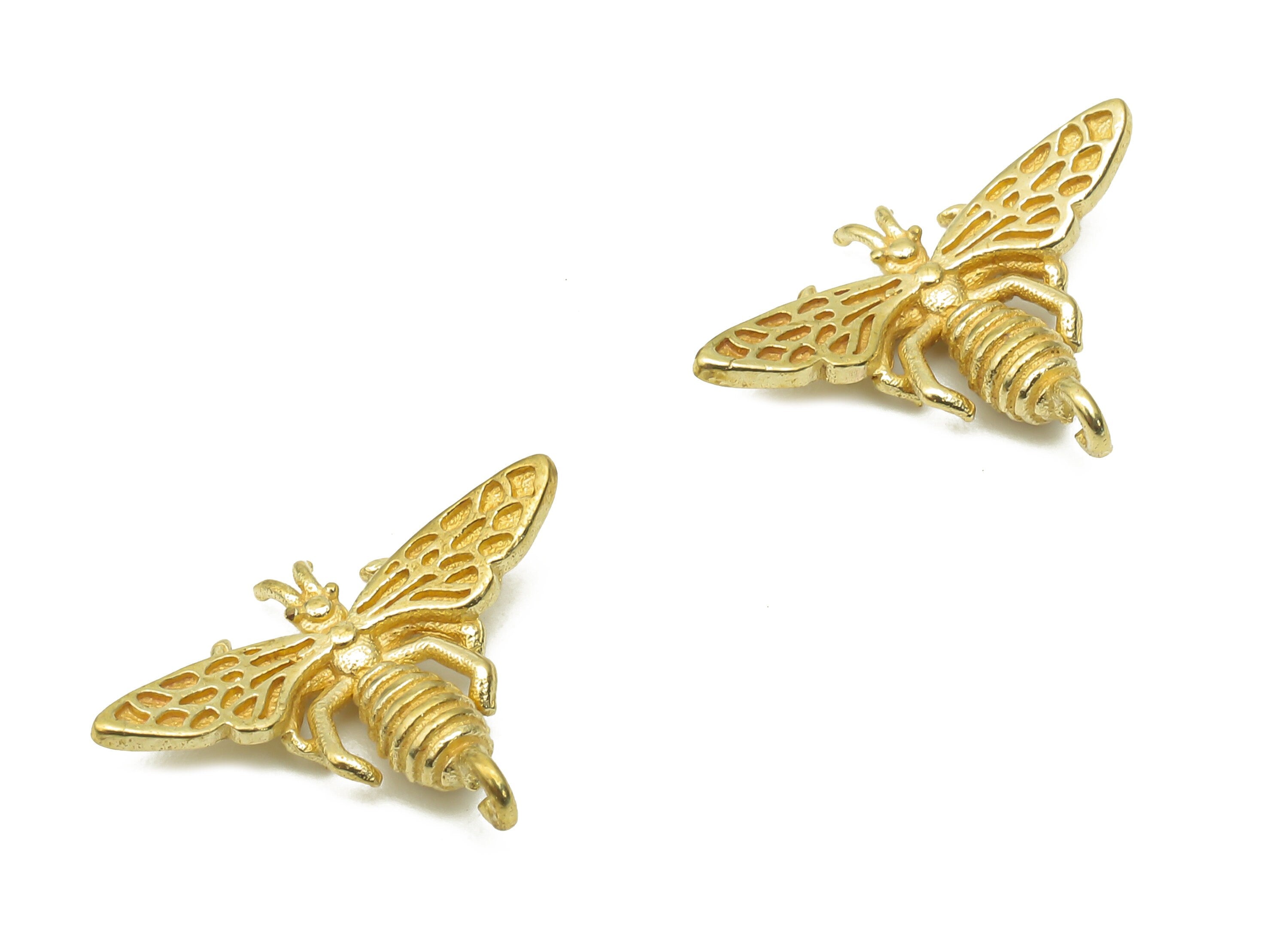 Brass Insect Pendant - Raw Brass Bee Necklace - Brass Fly Pendant - Brass Insect Necklace - Raw Brass Pendant - 16.43x12.2x2.1mm - PP7695 - DOMEDBAZAAR