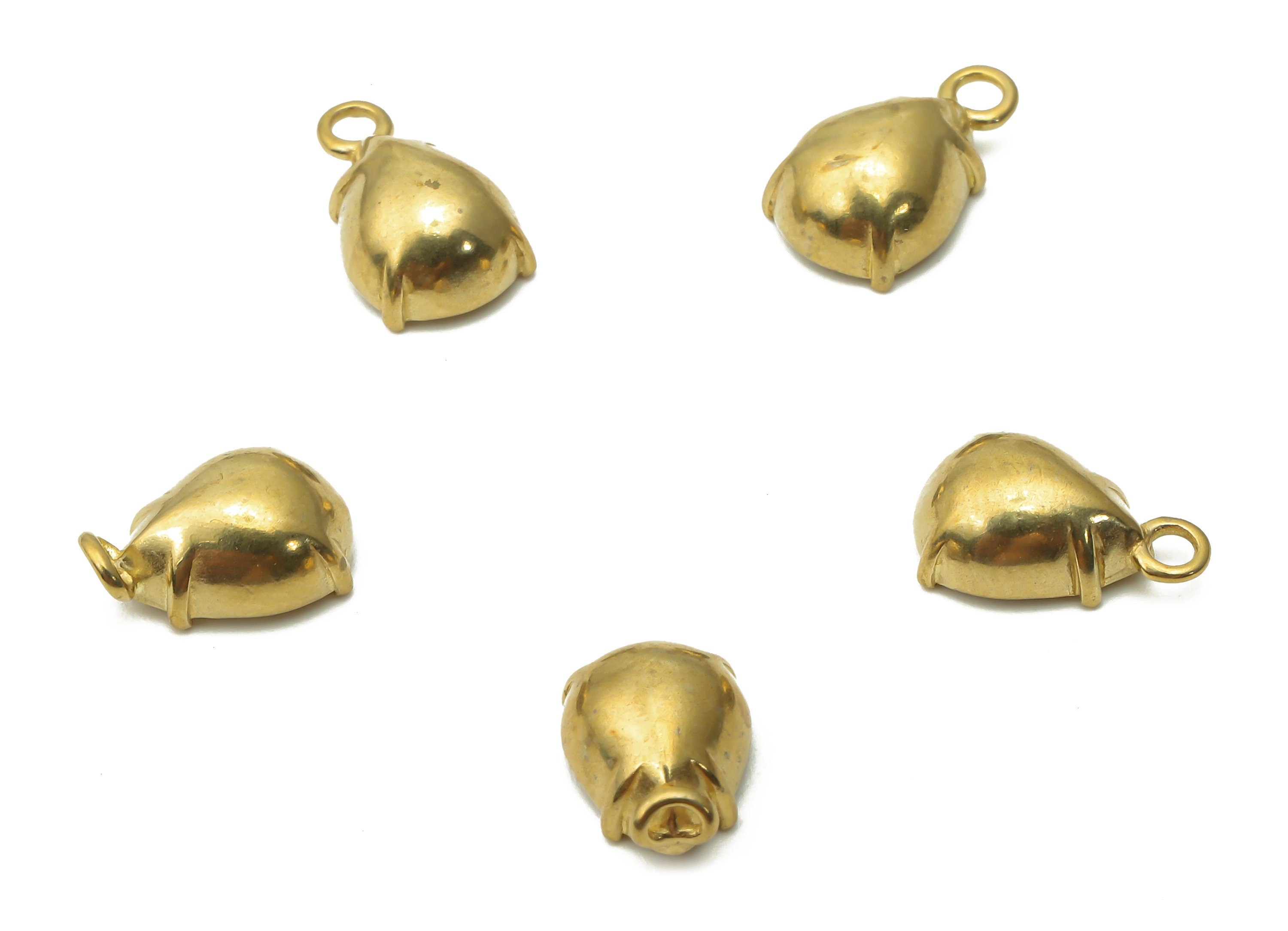 Brass Drop Earring Charms - Raw Brass Cabachon Teardrop Earring - Brass Teardrop Pendant - Brass Teardrop Earring - 10.8x6.6x1.26mm - PP7743 - DOMEDBAZAAR