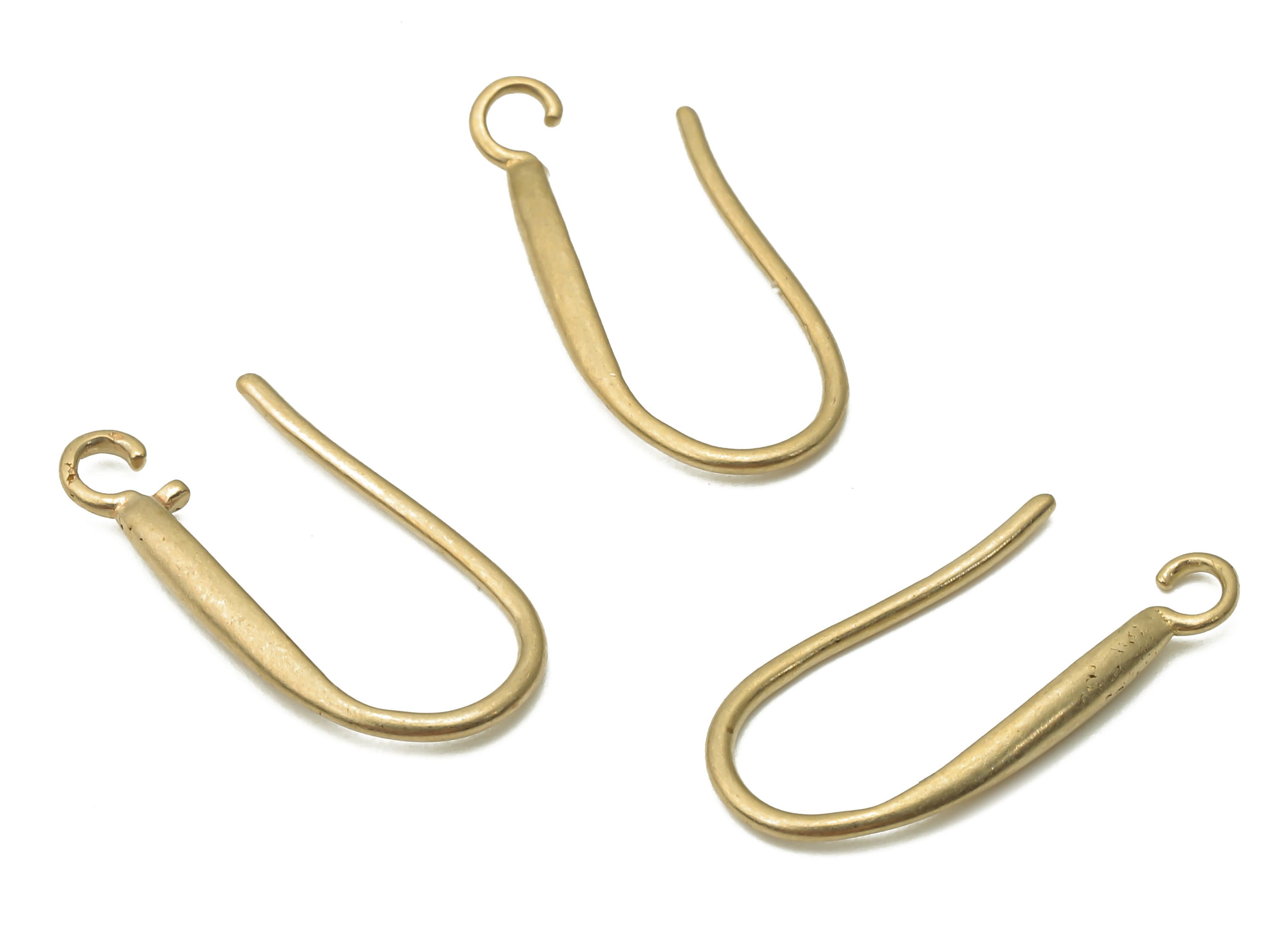 Brass Earrings Wires - Raw Brass Earrings Hooks With Loop - Earrings Findings - Raw Brass Earrings Wires - 18.05x7.46x1.07mm - PP7776 - DOMEDBAZAAR