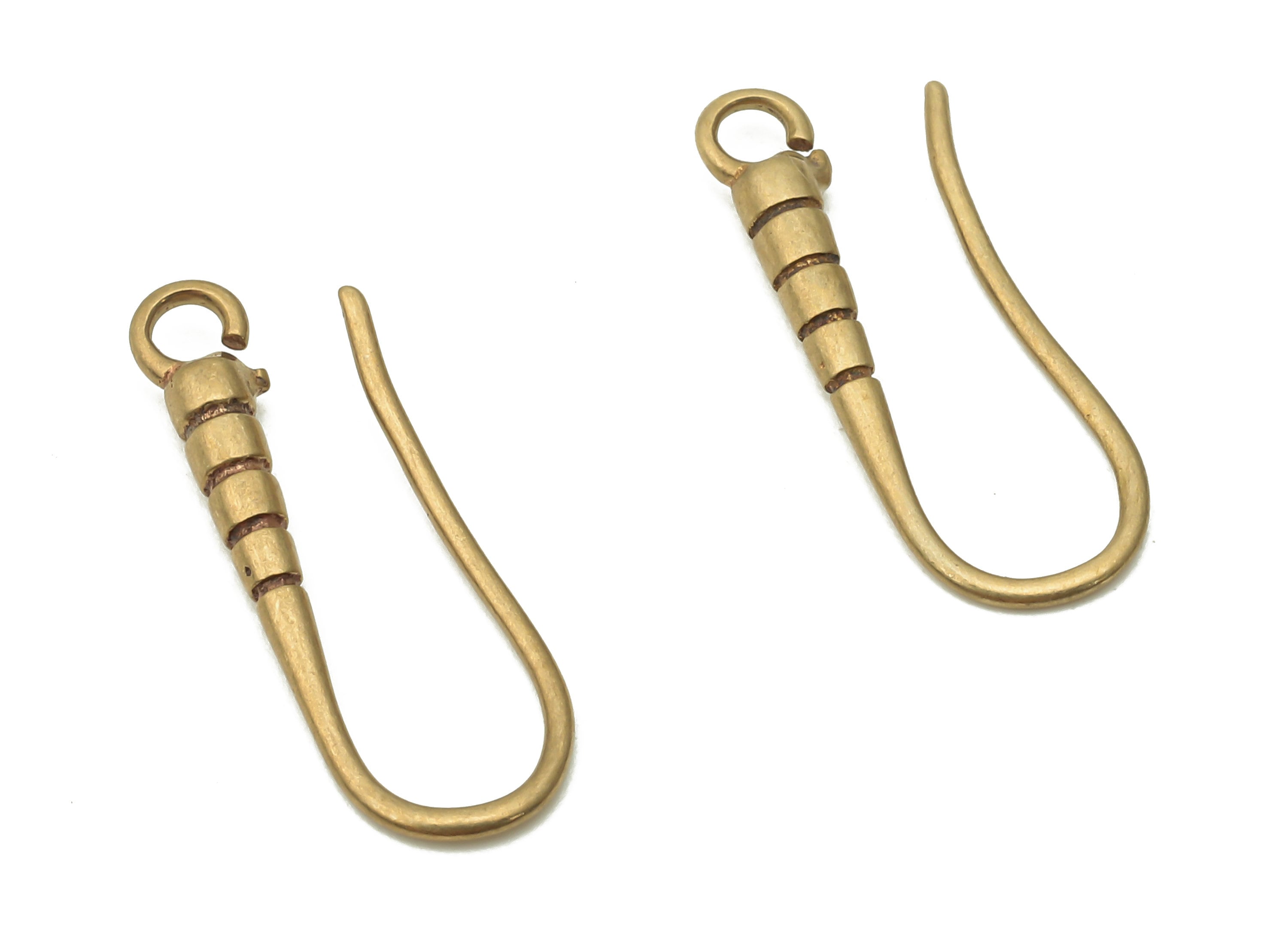 Brass Earrings Wires - Raw Brass Earrings Hooks With Loop - Brass Earring Hook Findings - Earring Wires - 19.7x6.45x2.16mm - PP7778 - DOMEDBAZAAR