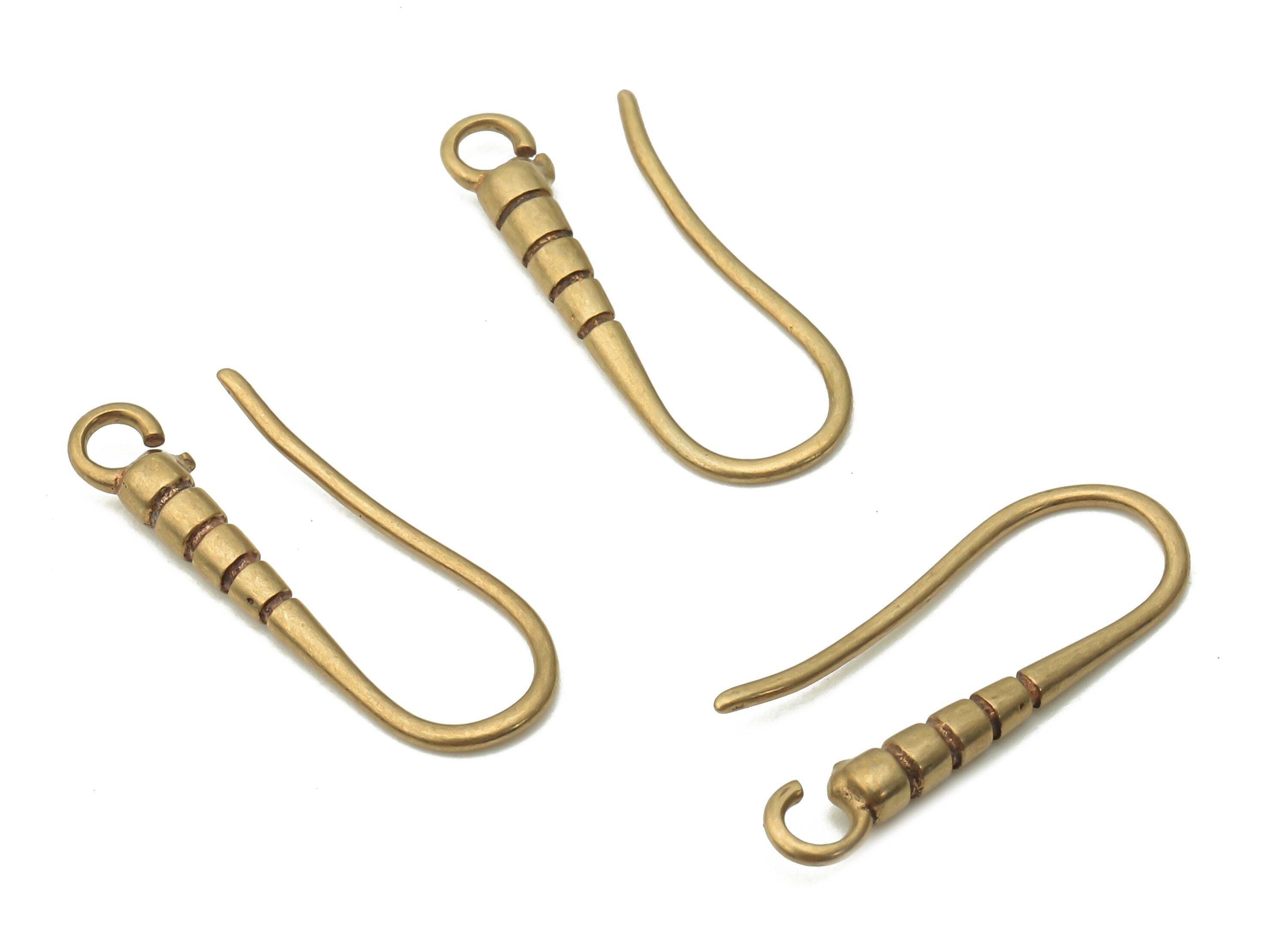 Brass Earrings Wires - Raw Brass Earrings Hooks With Loop - Brass Earring Hook Findings - Earring Wires - 19.7x6.45x2.16mm - PP7778 - DOMEDBAZAAR