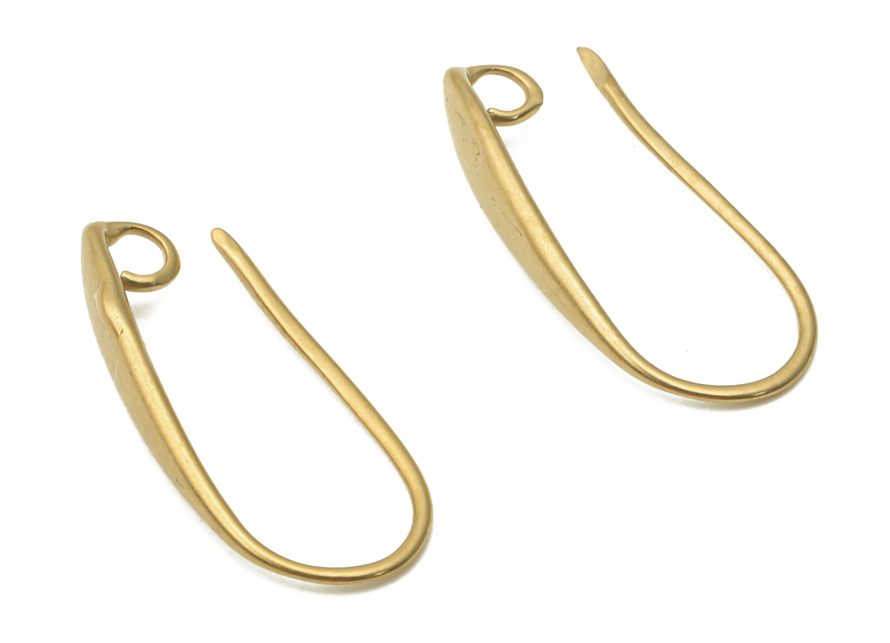 Brass Earrings Wires - Raw Brass Earring Hooks - Brass Ear Hooks Findings - Brass Wire Earrings - Brass Earring - 20.42x8.76x1.28mm - PP7785 - DOMEDBAZAAR