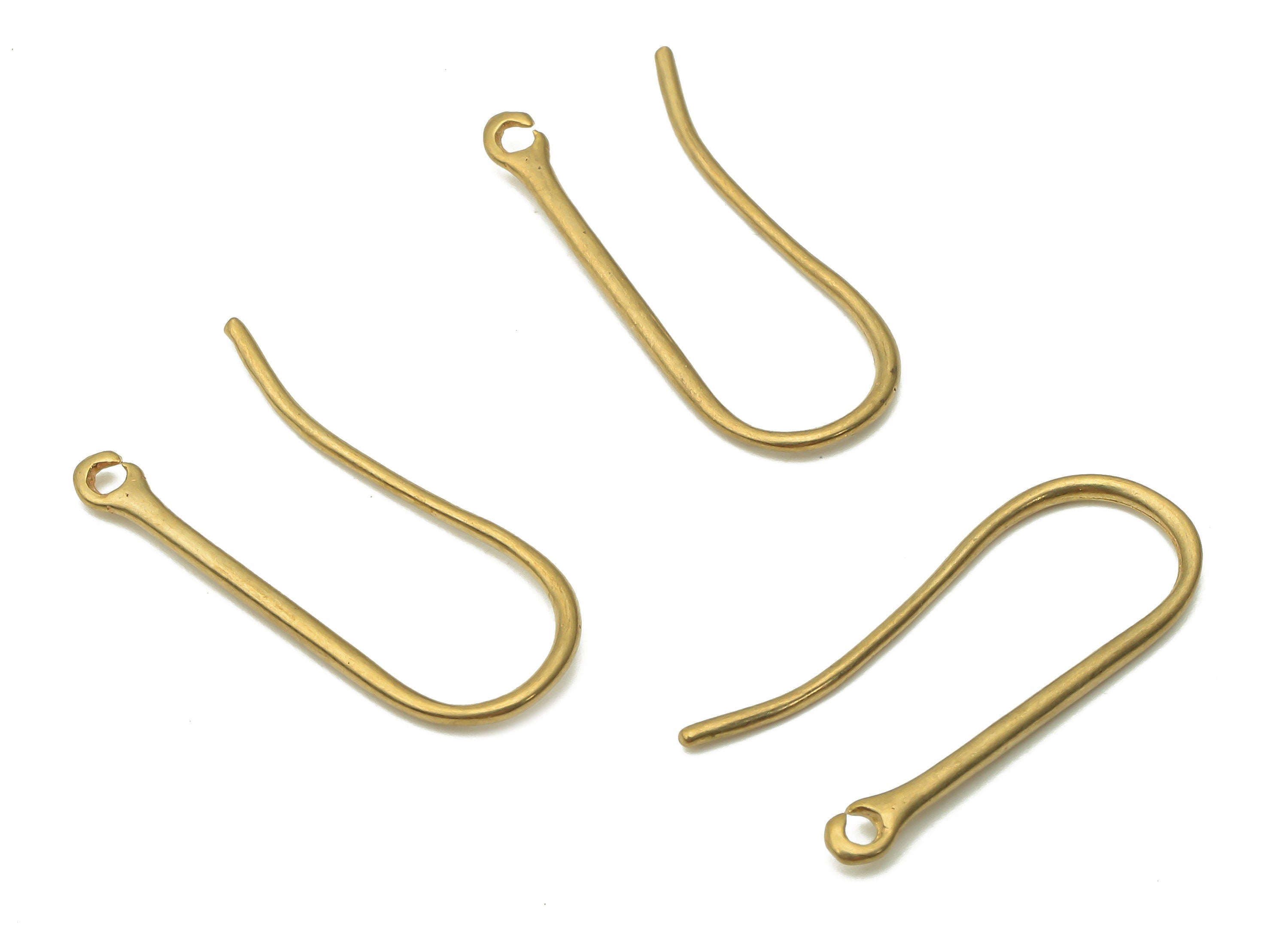 Brass Earrings Wires - Raw Brass Earring Hooks With Loop - Wire Earrings - Brass Earring - 24.97x10.21x1.35mm - PP7790 - DOMEDBAZAAR