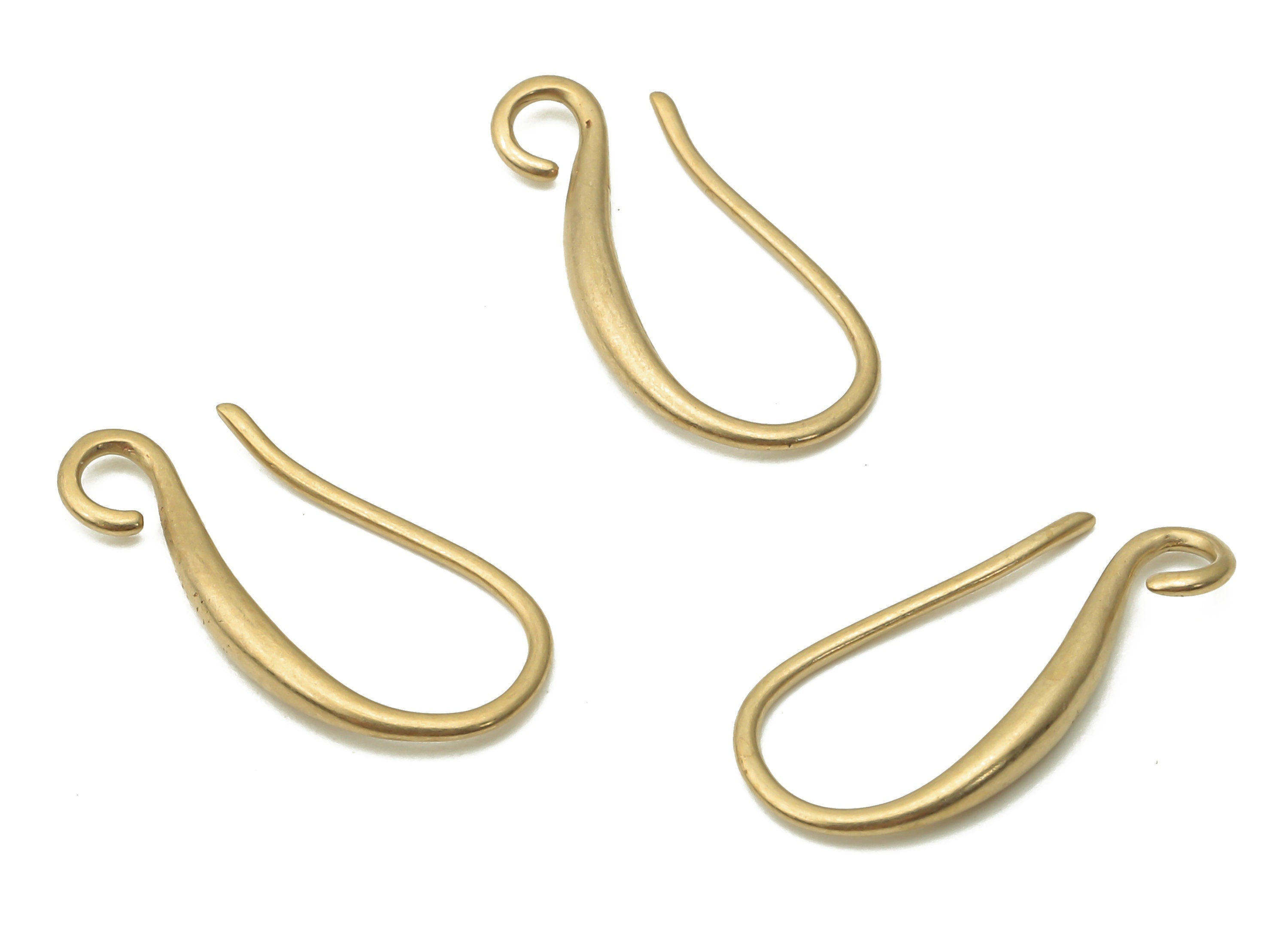 Brass Earrings Wires - Raw Brass Earring Hooks - Brass Ear Hooks Findings - Earrings Wires - Brass Earring -18.5x10.45x1.72mm - PP7792 - DOMEDBAZAAR