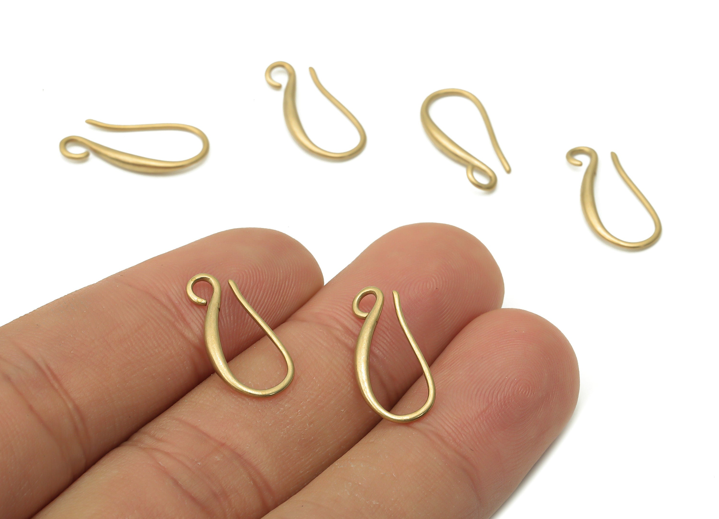 Brass Earrings Wires - Raw Brass Earring Hooks - Brass Ear Hooks Findings - Earrings Wires - Brass Earring -18.5x10.45x1.72mm - PP7792 - DOMEDBAZAAR