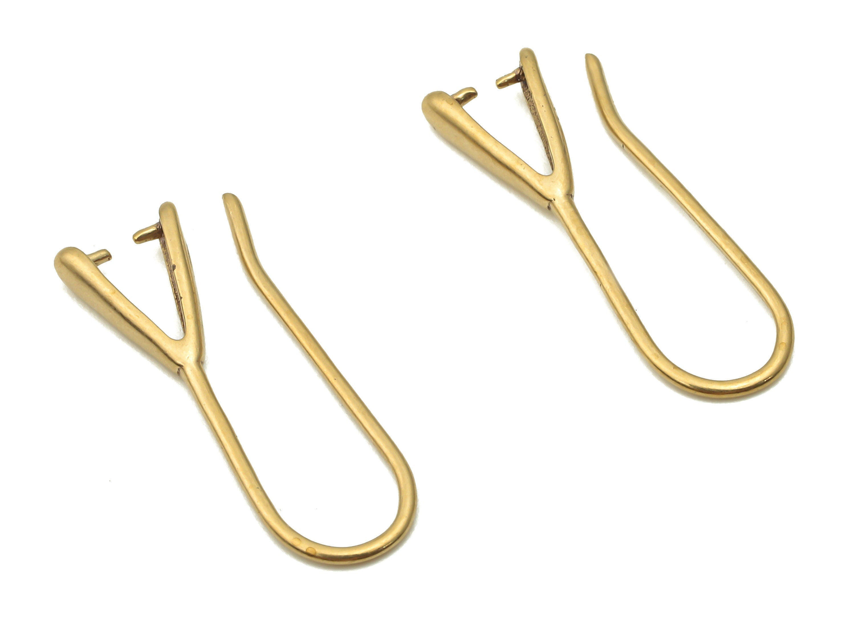 Brass Earrings Wires - Raw Brass Ear Hook Findings - Brass Earrings - Earrings Findings - Earrings Findings - 21.14x6.87x0.66mm - PP7799 - DOMEDBAZAAR