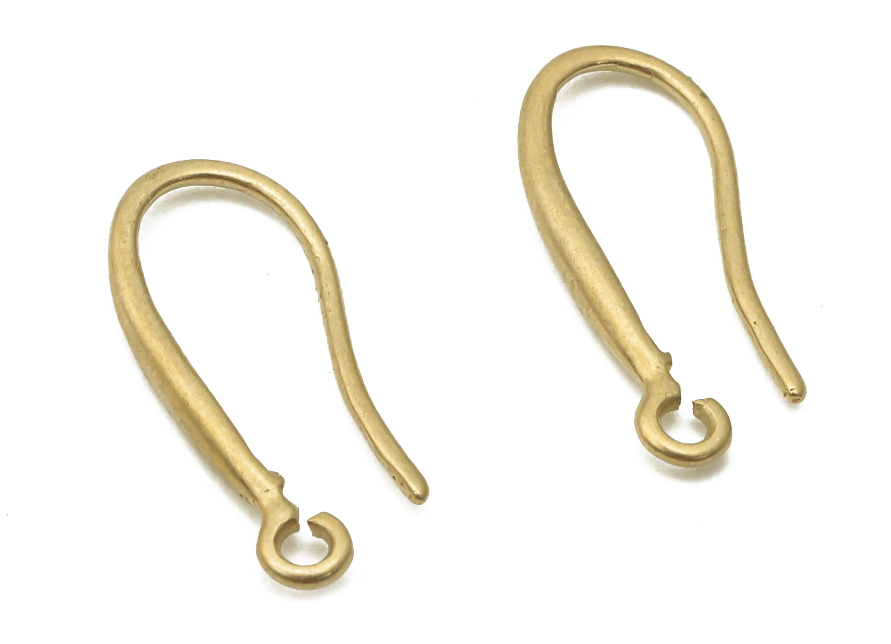 Brass Earrings Wires - Raw Brass Earrings Hooks With Loop - Earrings Findings - Raw Brass Earrings Wires - 16.12x6.66x1.67mm - PP7803 - DOMEDBAZAAR
