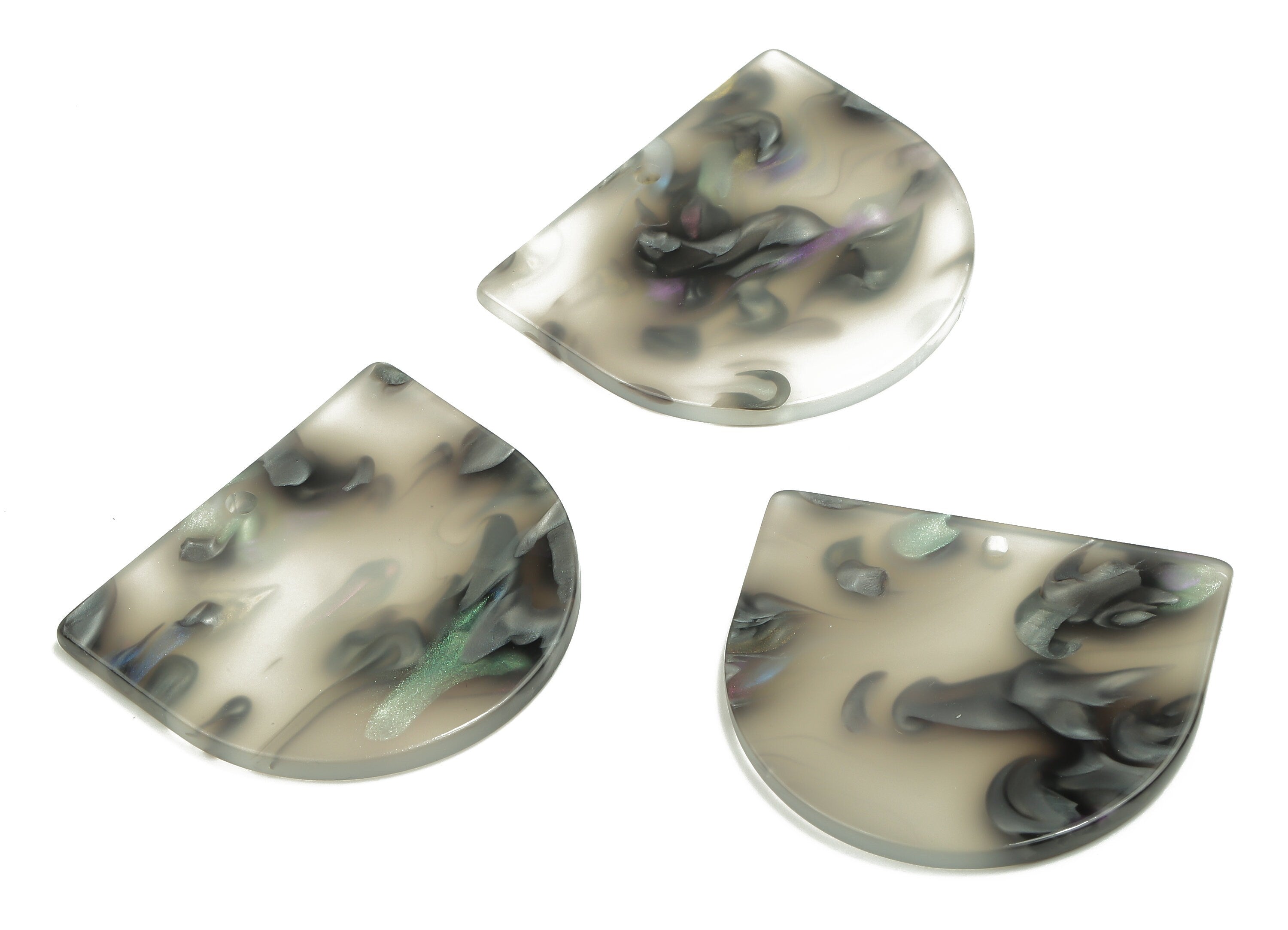 Acrylic Earring Charms - Acrylic Domed Pendant - Earring Findings - Jewelry Supplies - Color Code: A828 - 33.04x29.1x2.8mm - AC1094-A828 - DOMEDBAZAAR