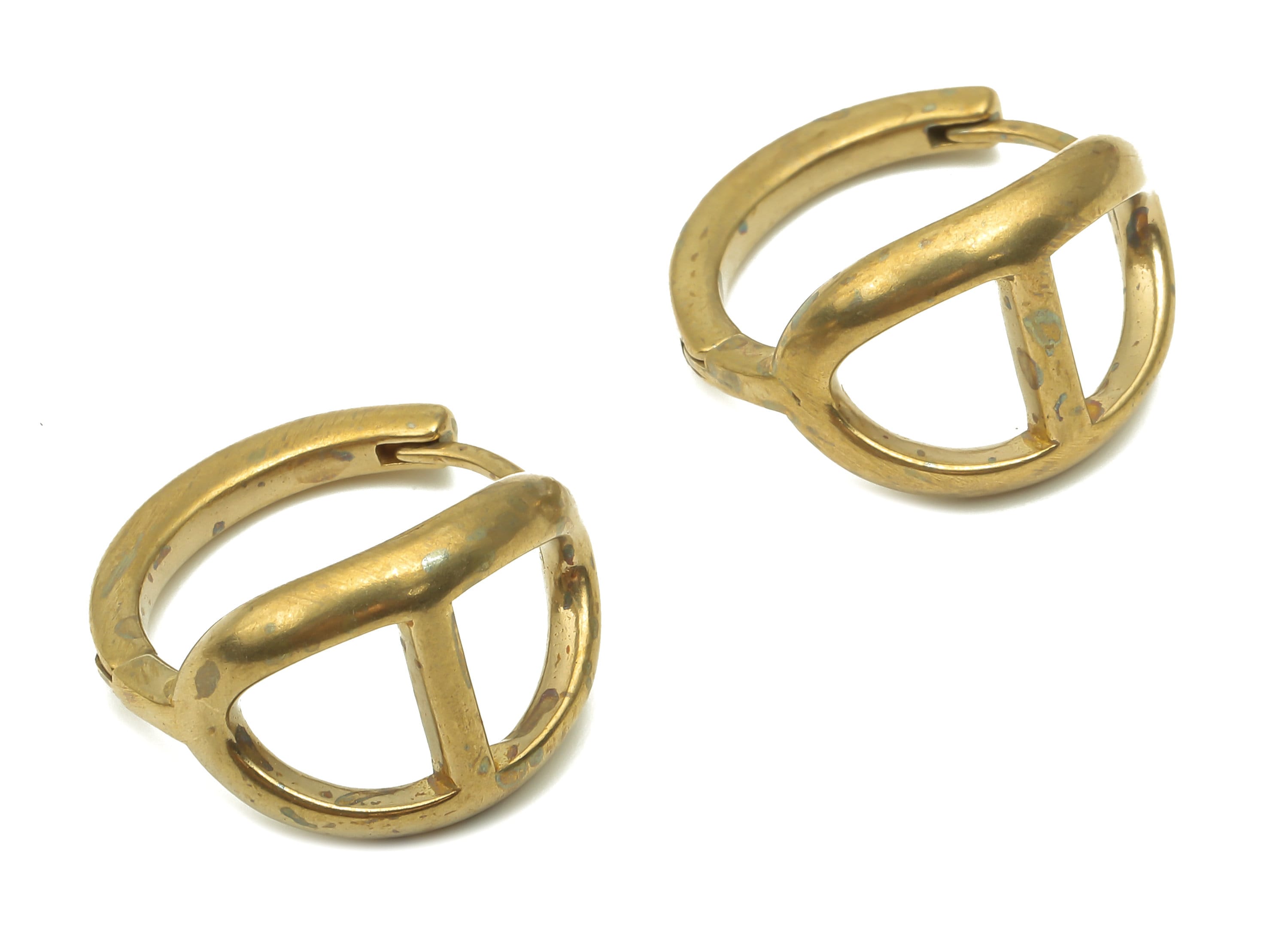 Brass Round Earring Clasp - Raw Brass Huggie Hoop Earring - Geometric Earring - Earring Clasp - Jewelry Supplies -19.68x18.24x2.5mm- PP7876 - DOMEDBAZAAR