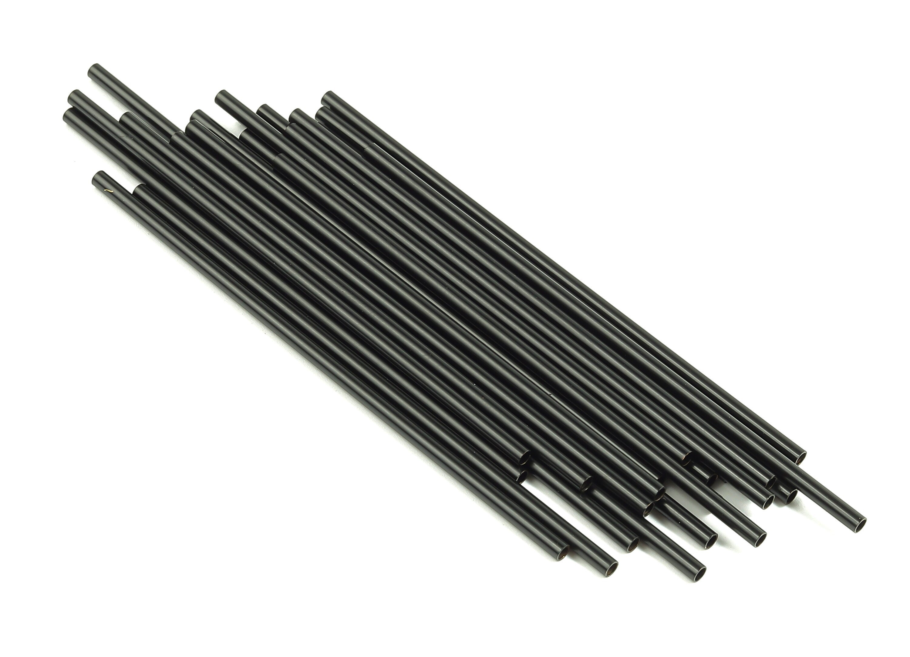 Matte Black Himmeli Tubes - Raw Brass Round Himmeli DIY Tube Beads - Circle Pipes for Geometric - For Air Plants - 2x0.2x70mm- PP4568B-70 - DOMEDBAZAAR