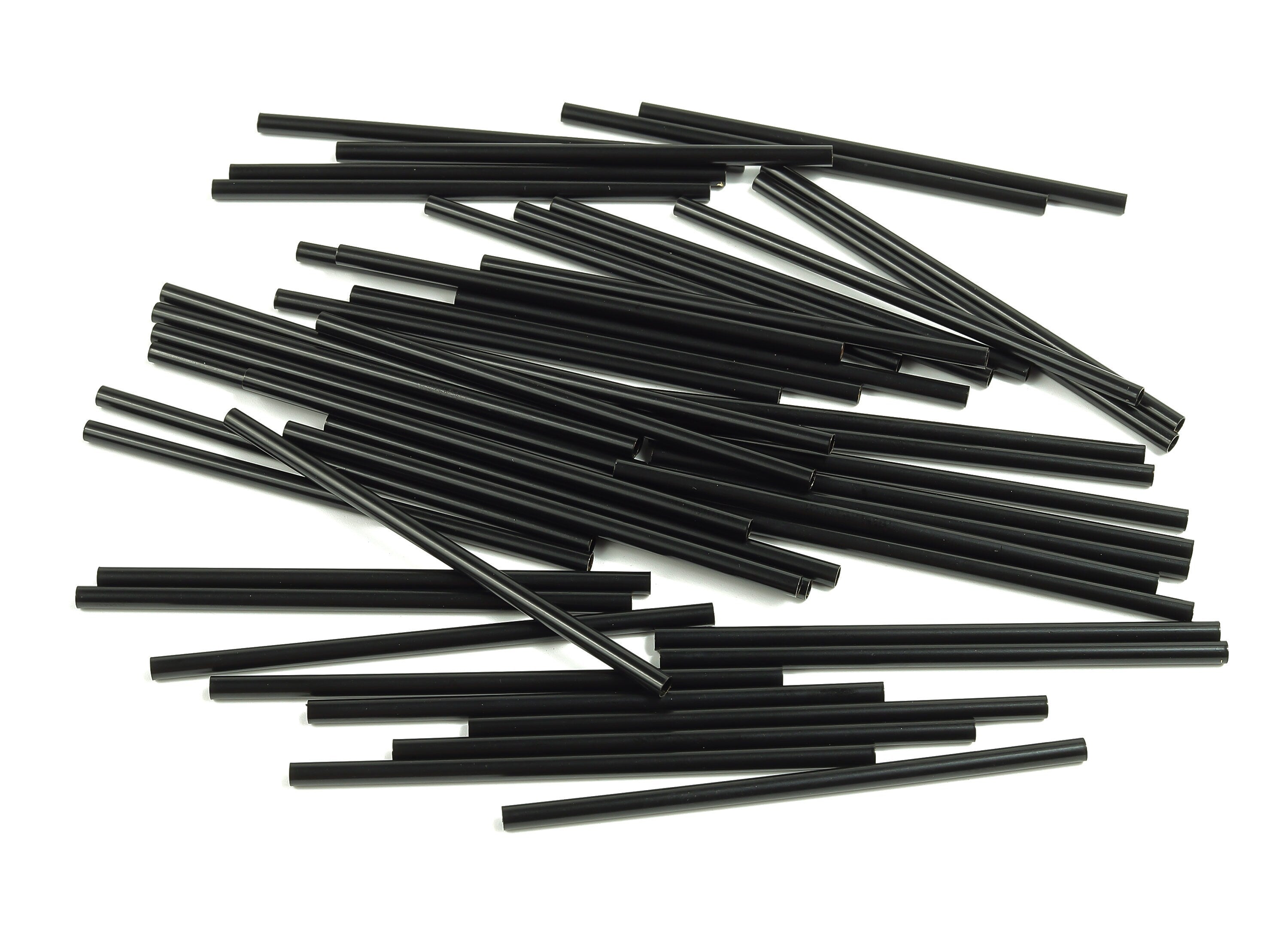 Matte Black Himmeli Tubes - Raw Brass Round Himmeli DIY Tube Beads - Circle Pipes for Geometric - For Air Plants - 2.5x0.2x60mm- PP4569B-60 - DOMEDBAZAAR