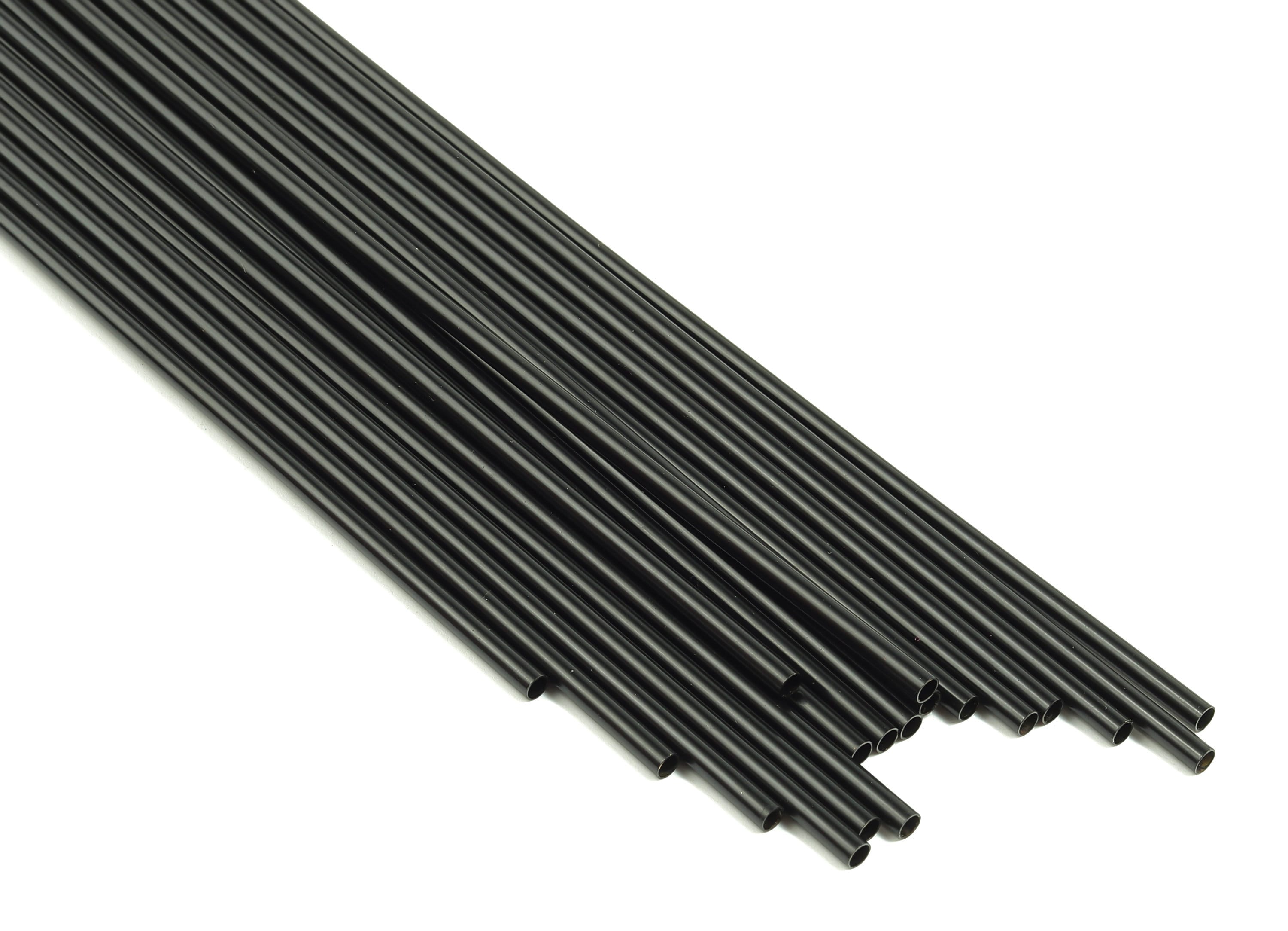 Matte Black Himmeli Tubes - Raw Brass Round Himmeli DIY Tube Beads - Circle Pipes for Geometric - For Air Plants -2.5x0.2x170mm- PP4569B-170 - DOMEDBAZAAR