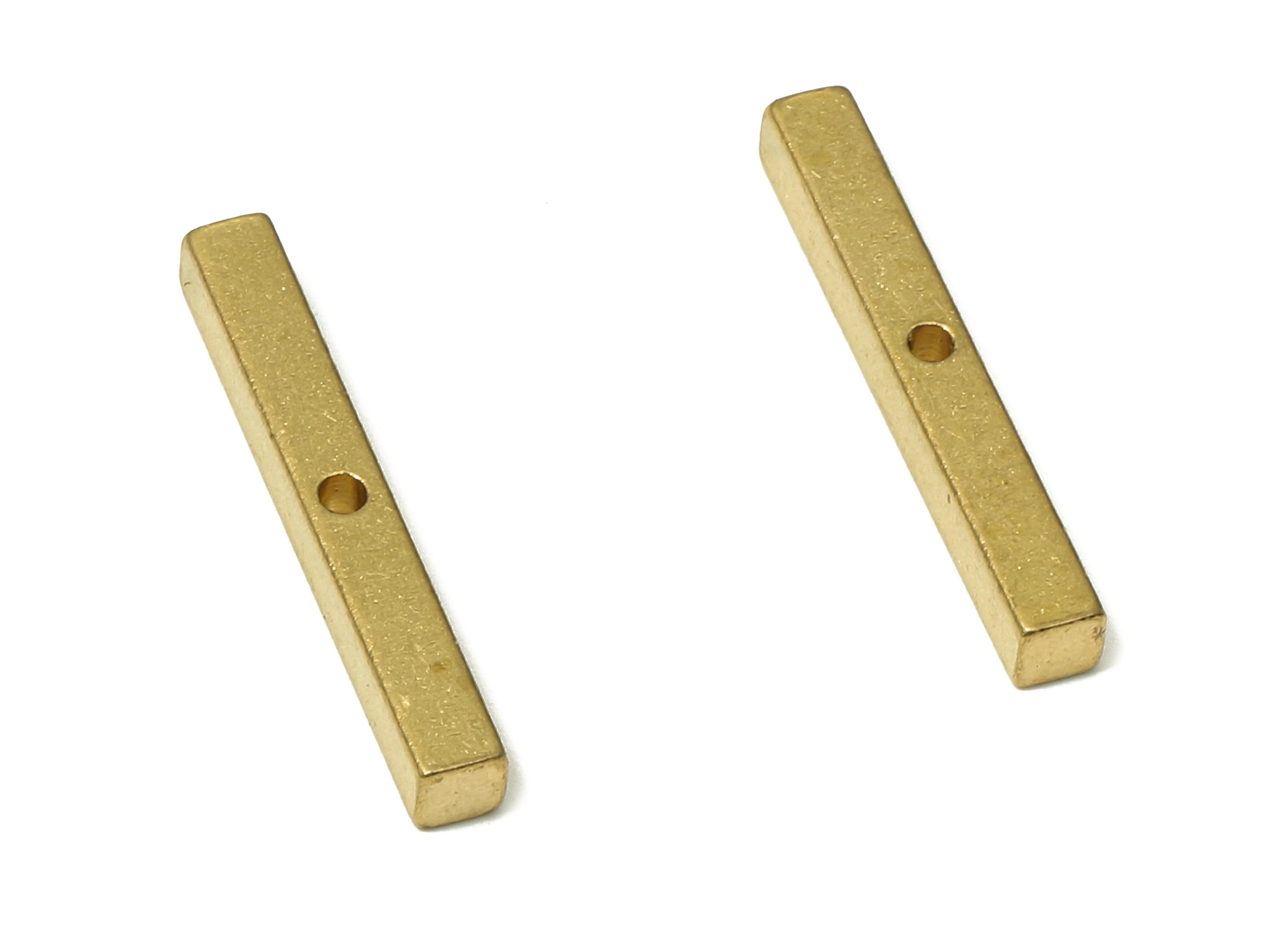 Brass Rectangle Mini Bar Earring Charm - Raw Brass Cuboid Bar Earring Charm - Raw Brass Earring Charm - 18.85x2.52x2.45mm - PP7891 - DOMEDBAZAAR