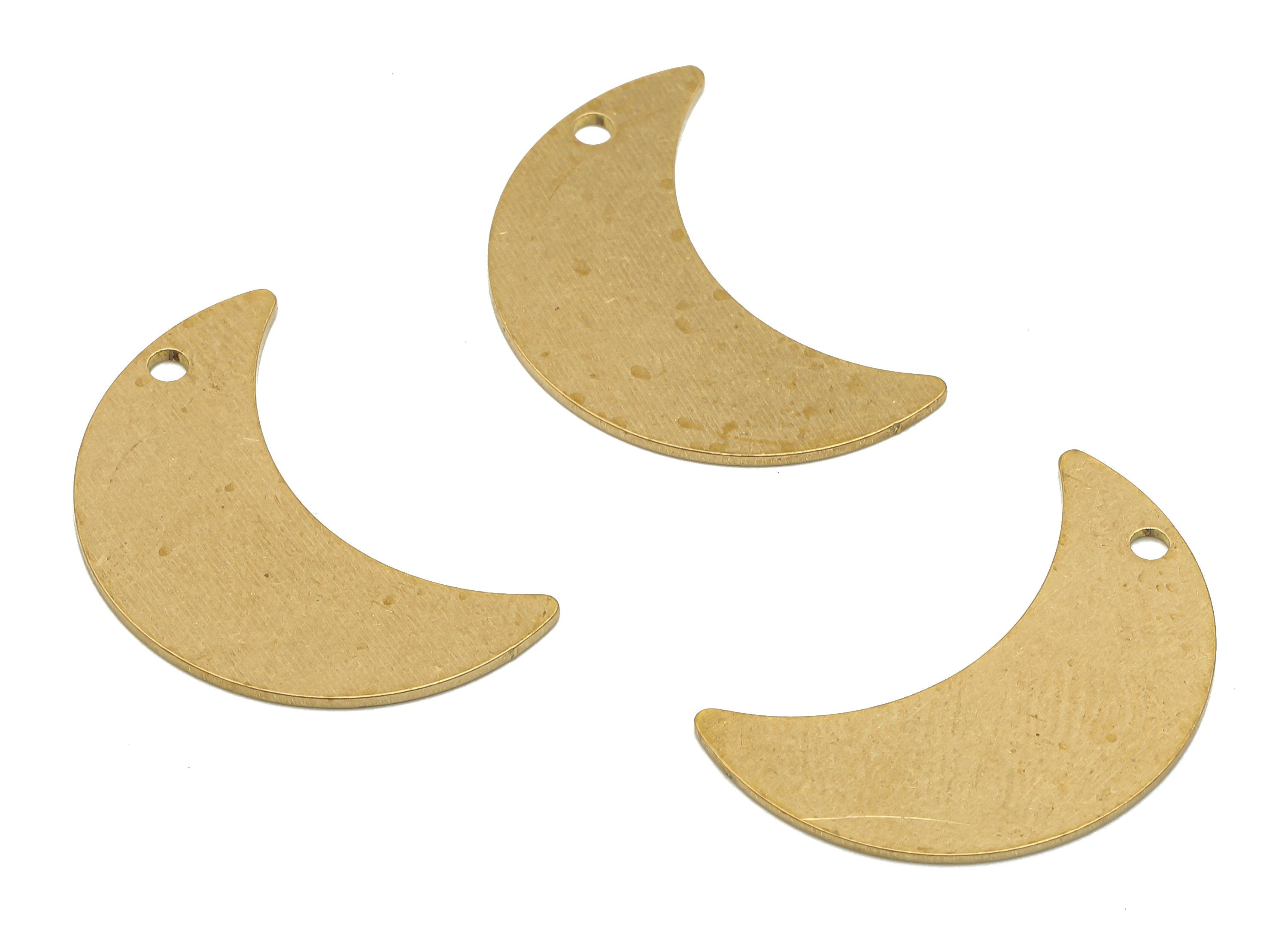 Raw Brass Moon Cutout Earring Charm - Brass Crescent Moon Pendant Charm - Laser Cut Charms - Jewelry Making - 24.77x16.34x0.68mm - PPA4054 - DOMEDBAZAAR