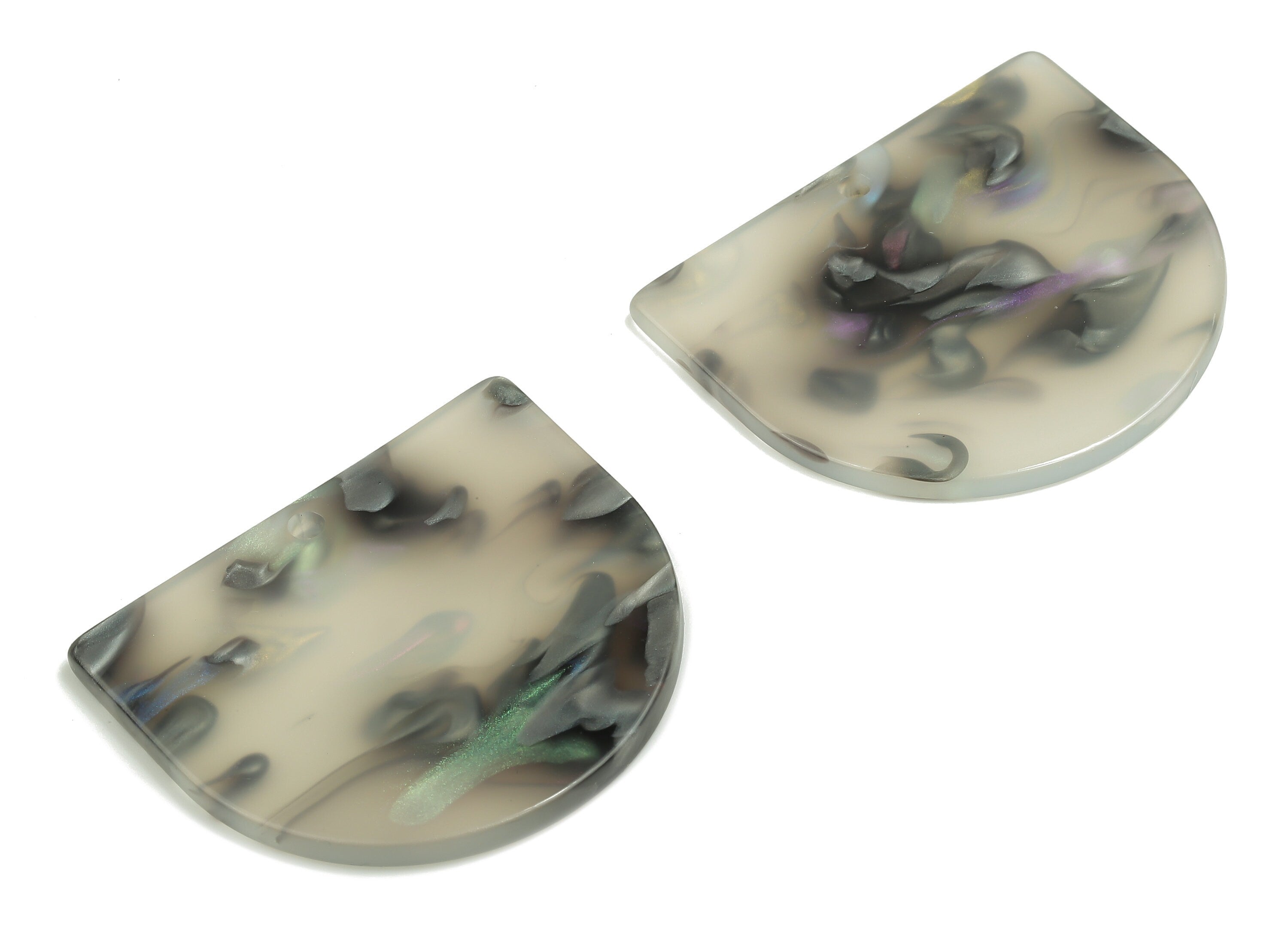 Acrylic Earring Charms - Acrylic Domed Pendant - Earring Findings - Jewelry Supplies - Color Code: A828 - 33.04x29.1x2.8mm - AC1094-A828 - DOMEDBAZAAR