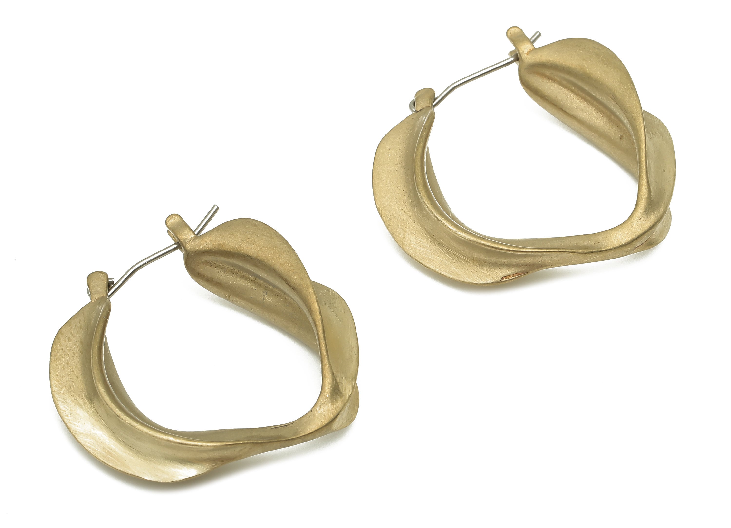 Brass Earring Stud - Raw Brass Ear Hooks - Stainless Steel Stud Leaf Earring Hoop - Jewelry Supplies - 28.5x27.8x4.09mm - PP7853 - DOMEDBAZAAR
