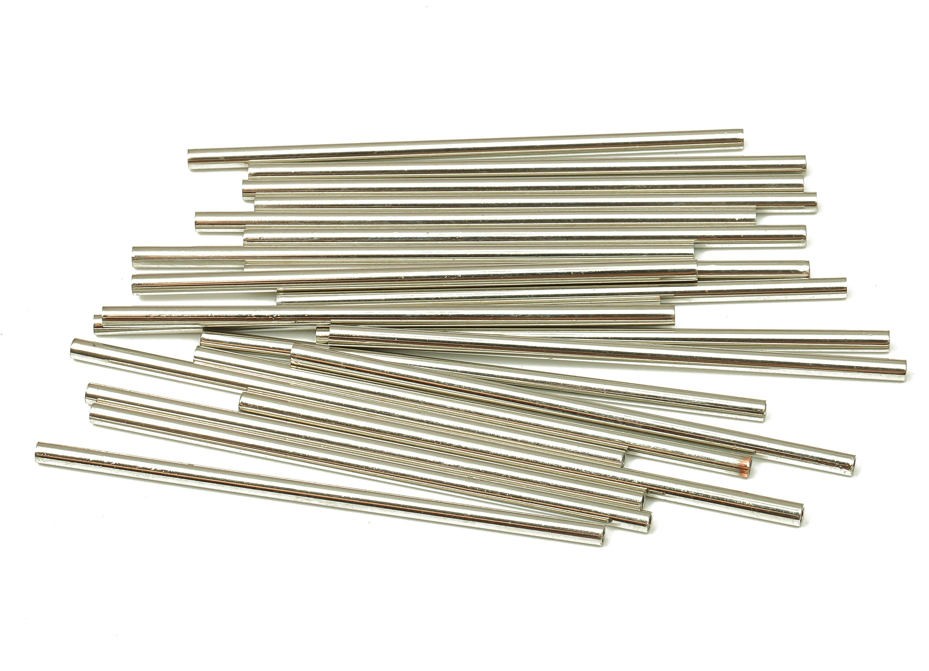 Silver Tone Himmeli Tubes - Brass Round Himmeli DIY Tube Beads - Circle Pipes for Geometric - For Air Plants - 1.5x0.2x40mm - PP4567S-40 - DOMEDBAZAAR