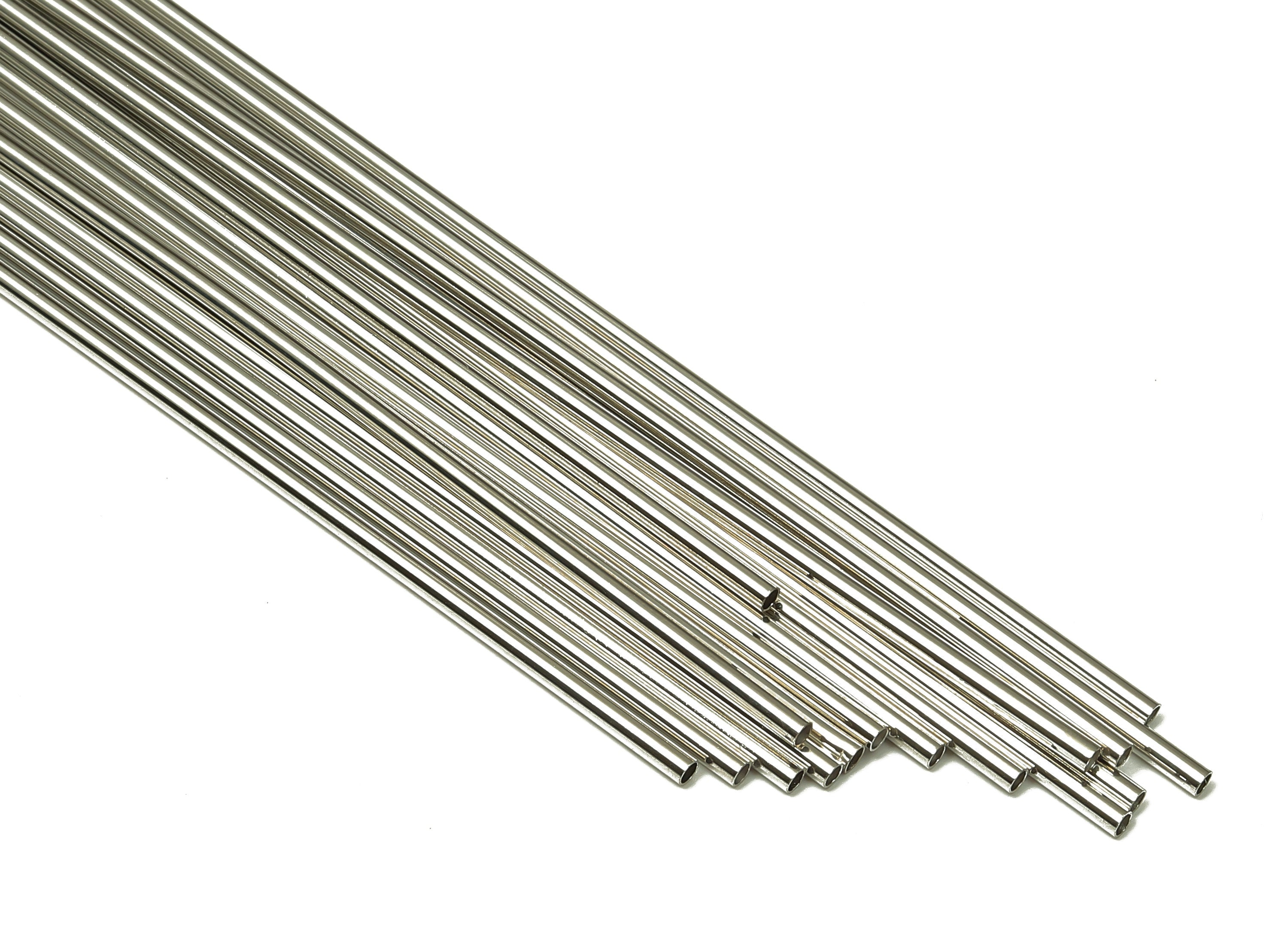 Silver Tone Himmeli Tubes - Brass Round Himmeli DIY Tube Beads - Circle Pipes for Geometric - For Air Plants - 2x0.2x120mm -PP4568S-120 - DOMEDBAZAAR