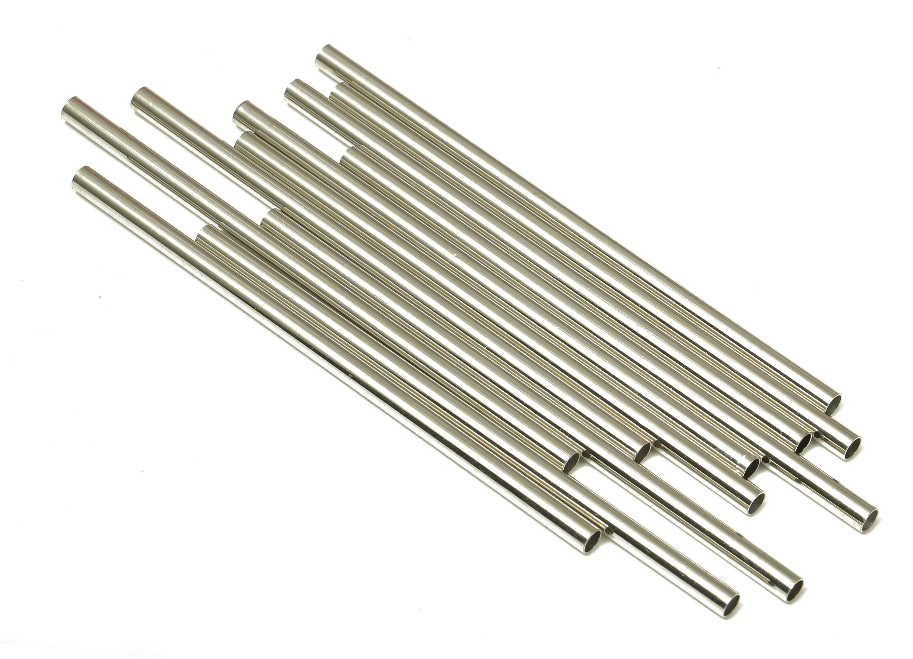 Silver Tone Himmeli Tubes - Brass Round Himmeli DIY Tube Beads - Circle Pipes for Geometric - For Air Plants - 2.5x0.2x60mm- PP4569S-60 - DOMEDBAZAAR