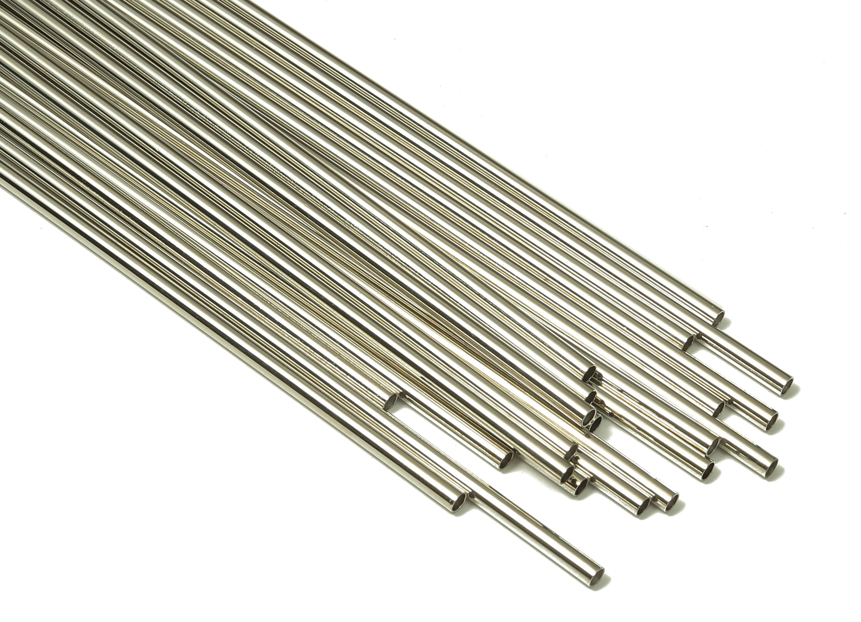 Silver Tone Himmeli Tubes - Brass Round Himmeli DIY Tube Beads - Circle Pipes for Geometric - For Air Plants -2.5x0.2x275mm- PP4569S-275 - DOMEDBAZAAR