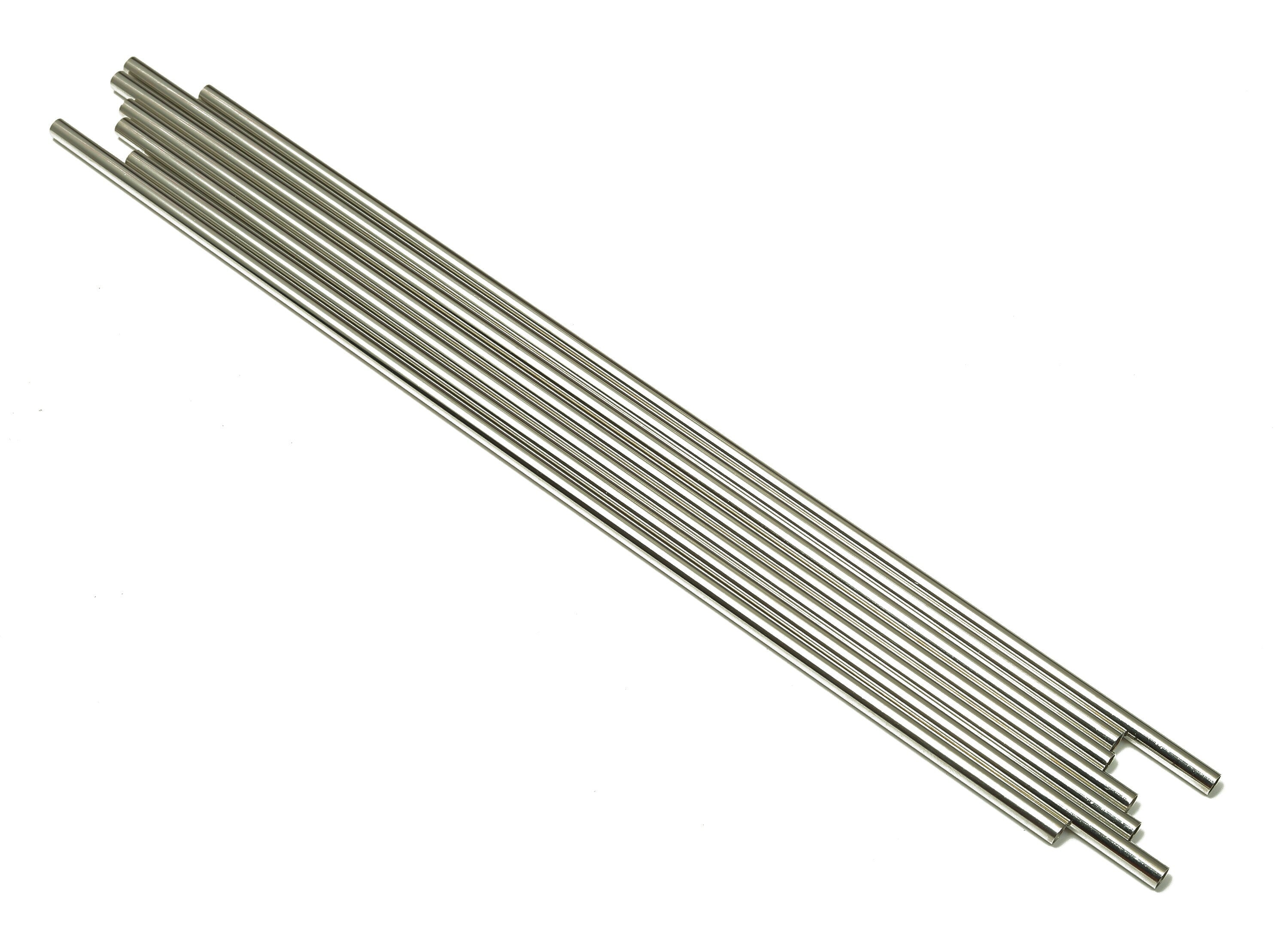 Silver Tone Himmeli Tubes - Brass Round Himmeli DIY Tube Beads - Circle Pipes for Geometric - For Air Plants -3x0.2x170mm- PP4570S-170 - DOMEDBAZAAR