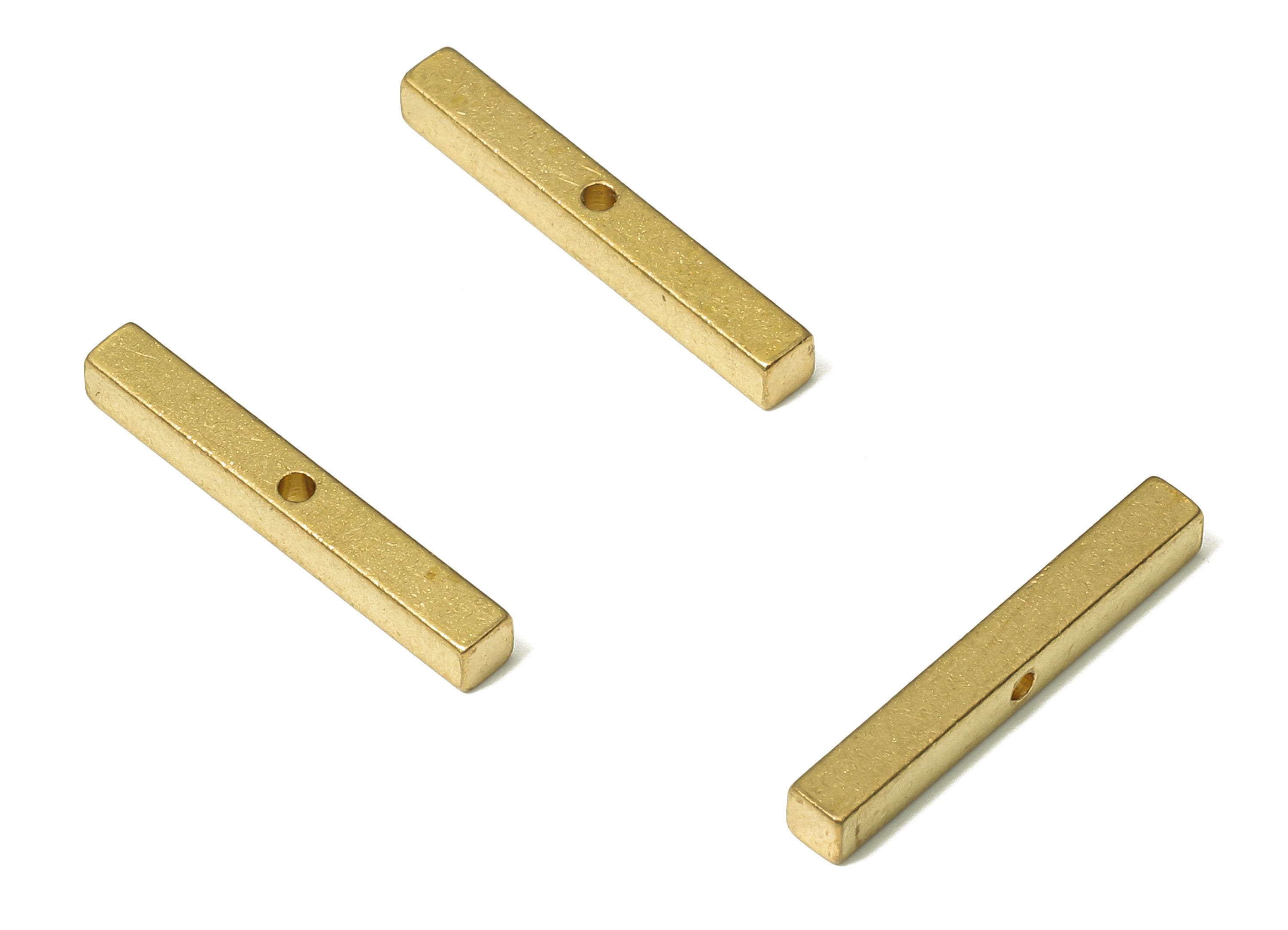 Brass Rectangle Mini Bar Earring Charm - Raw Brass Cuboid Bar Earring Charm - Raw Brass Earring Charm - 18.85x2.52x2.45mm - PP7891 - DOMEDBAZAAR