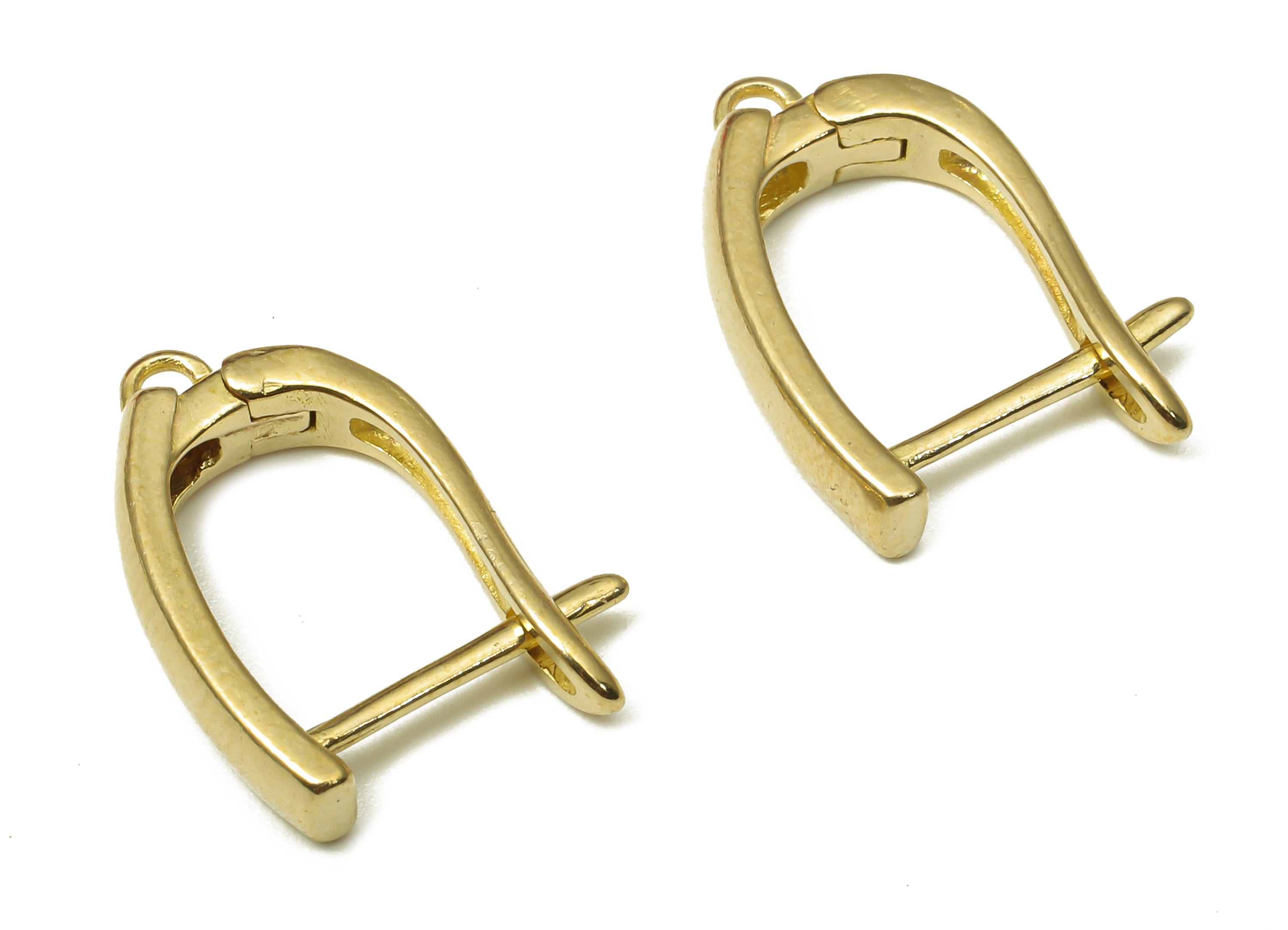 Brass Earring Clasp - Raw Brass Stud Earrings - Dainty Earrings - 17.2x13.34x1.14mm - PP7946 - DOMEDBAZAAR