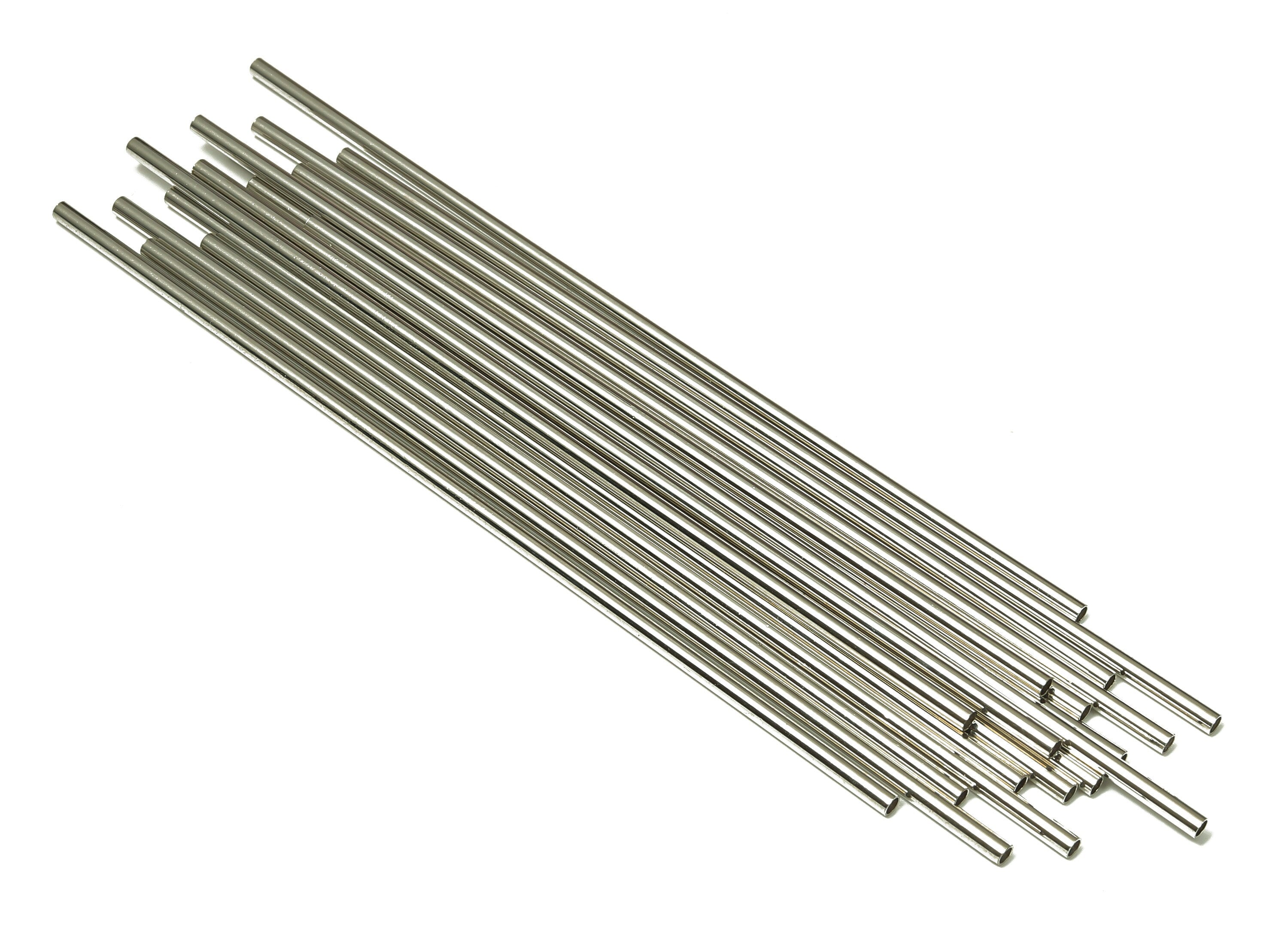 Silver Tone Himmeli Tubes - Brass Round Himmeli DIY Tube Beads - Circle Pipes for Geometric - For Air Plants - 2x0.2x100mm- PP4568S-100 - DOMEDBAZAAR