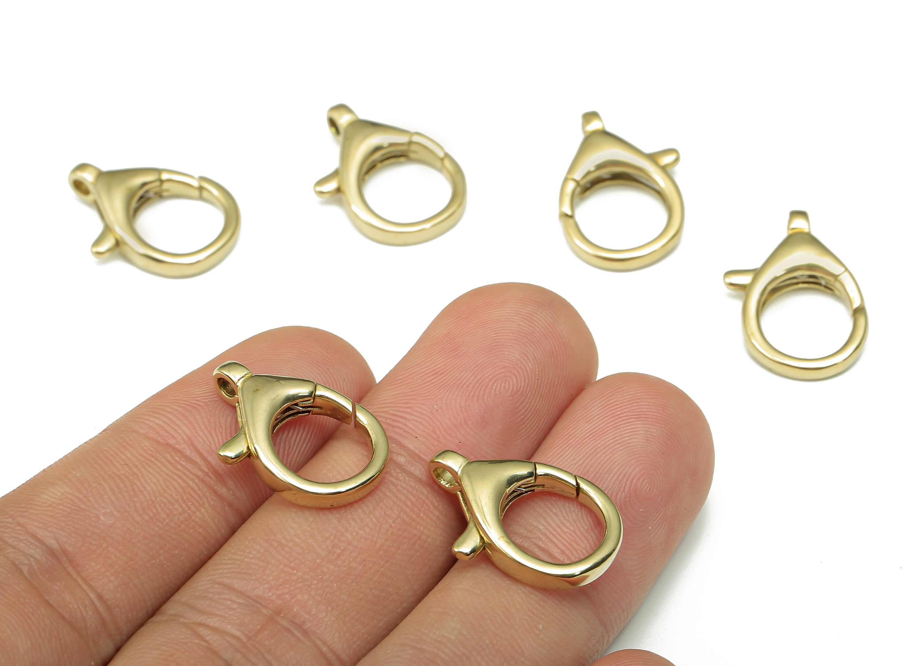 Brass Parrot Clasp - Raw Brass Parrot Clasps - Lobster Claw Clasps - Earring Finding - 29.93x12.8x4.86mm - PP5281 - DOMEDBAZAAR