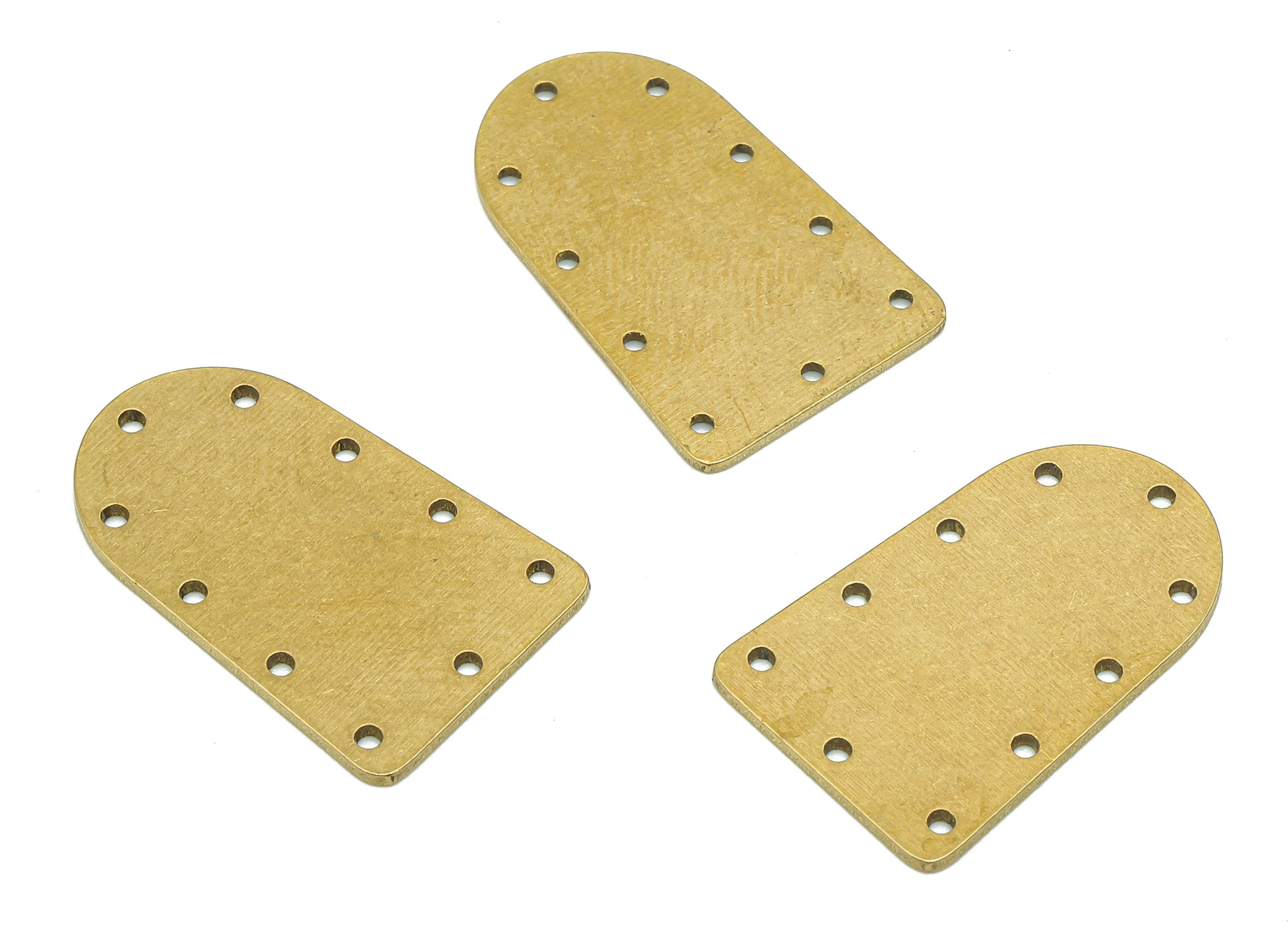 Brass Domed Earring Connector - Raw Brass Stamping Earring - Domed Earring Charm - Domed Charm With 10 Holes - 21.84x13.44x0.76mm - PPZ168 - DOMEDBAZAAR