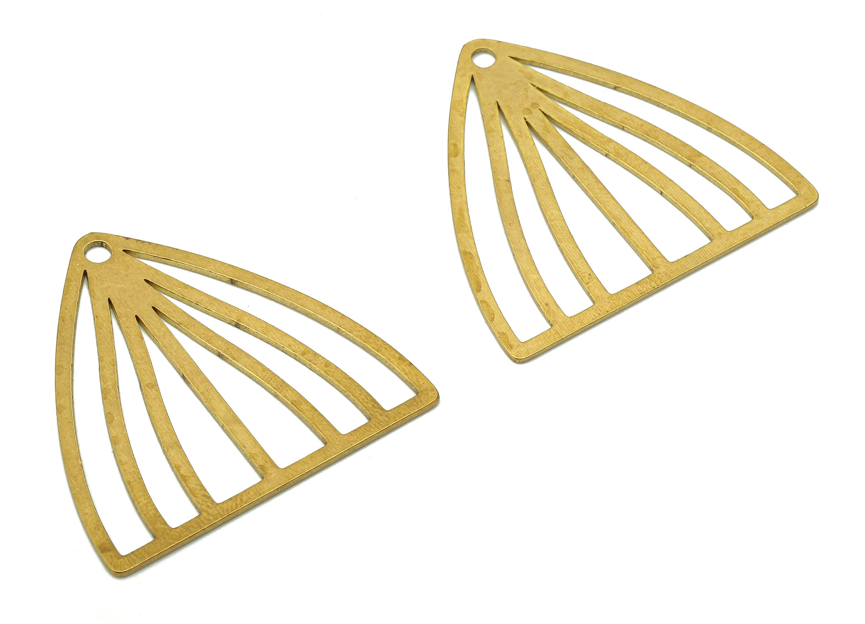 Brass Triangle Jellyfish Earring Charms - Raw Brass Triangle Cutout Pendant - For Necklace - Earring Findings - 28.77x29.8x0.62mm - PPA5289 - DOMEDBAZAAR