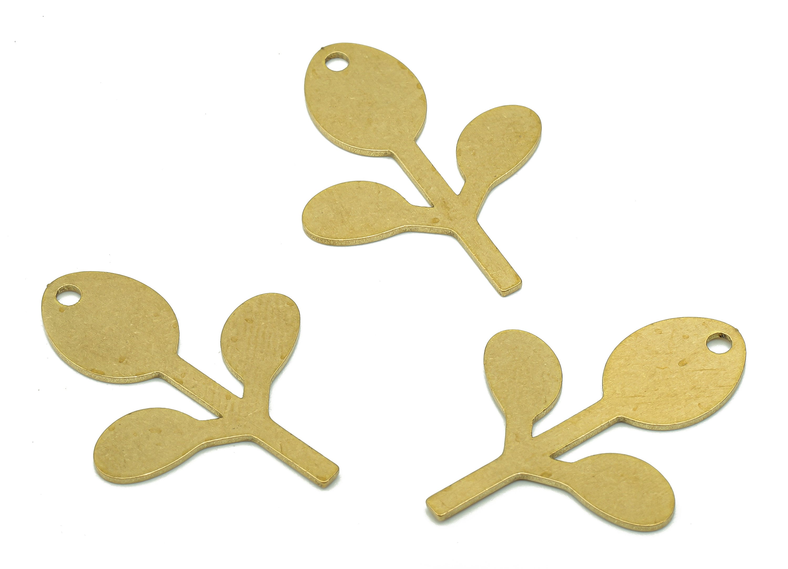 Brass Flower Earring Charms - Raw Brass Cutout Earring - Flower Pendant - Flower Charm For Necklace - 30.06x22.49x0.87mm - PPA5334 - DOMEDBAZAAR