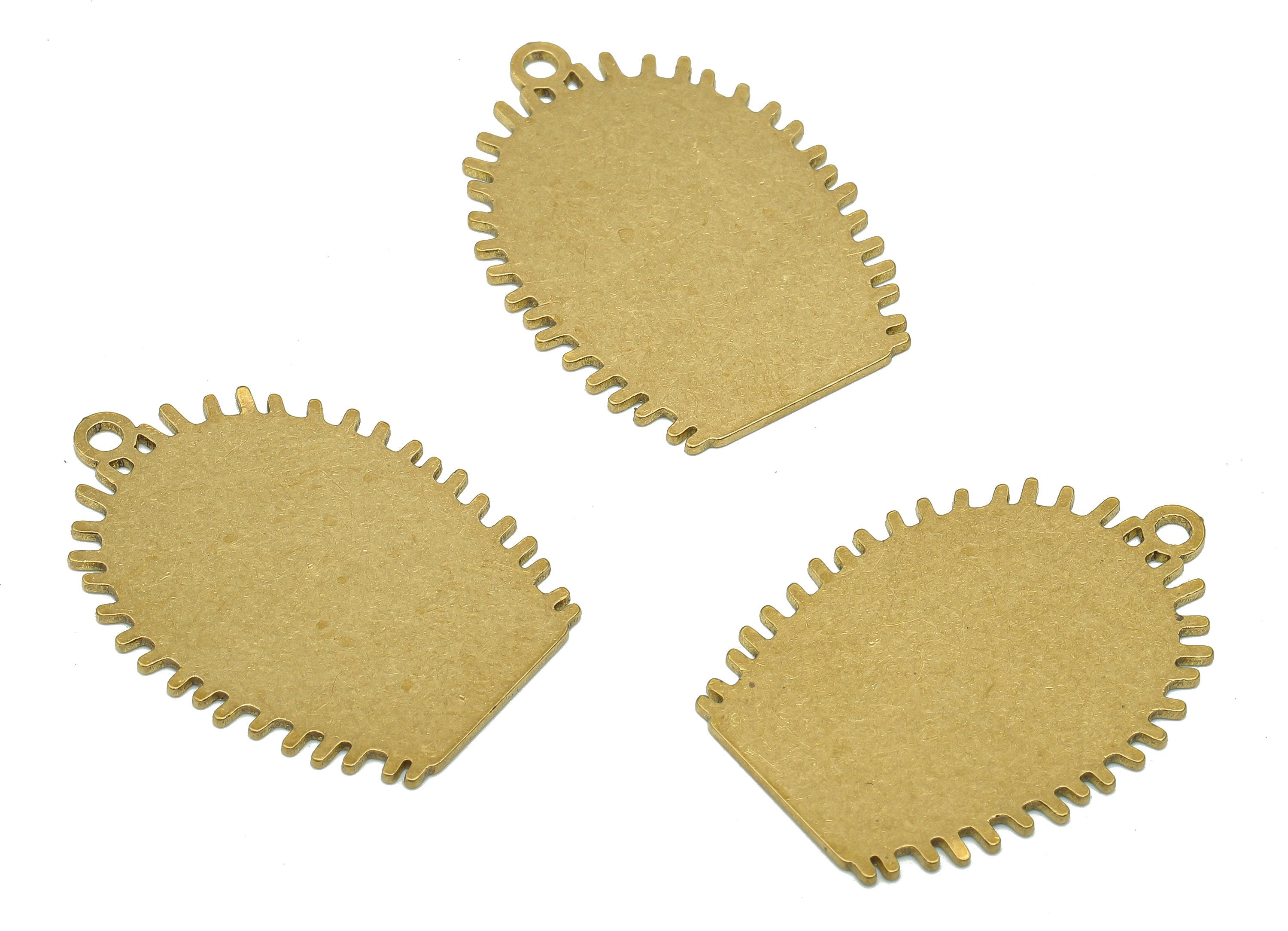 Brass Cactus Stamping Blank Charm - Raw Brass Cutout Earring - Half Oval Pendant With Loop - Domed For Necklace - 32x22.98x0.8mm - PPA5556 - DOMEDBAZAAR