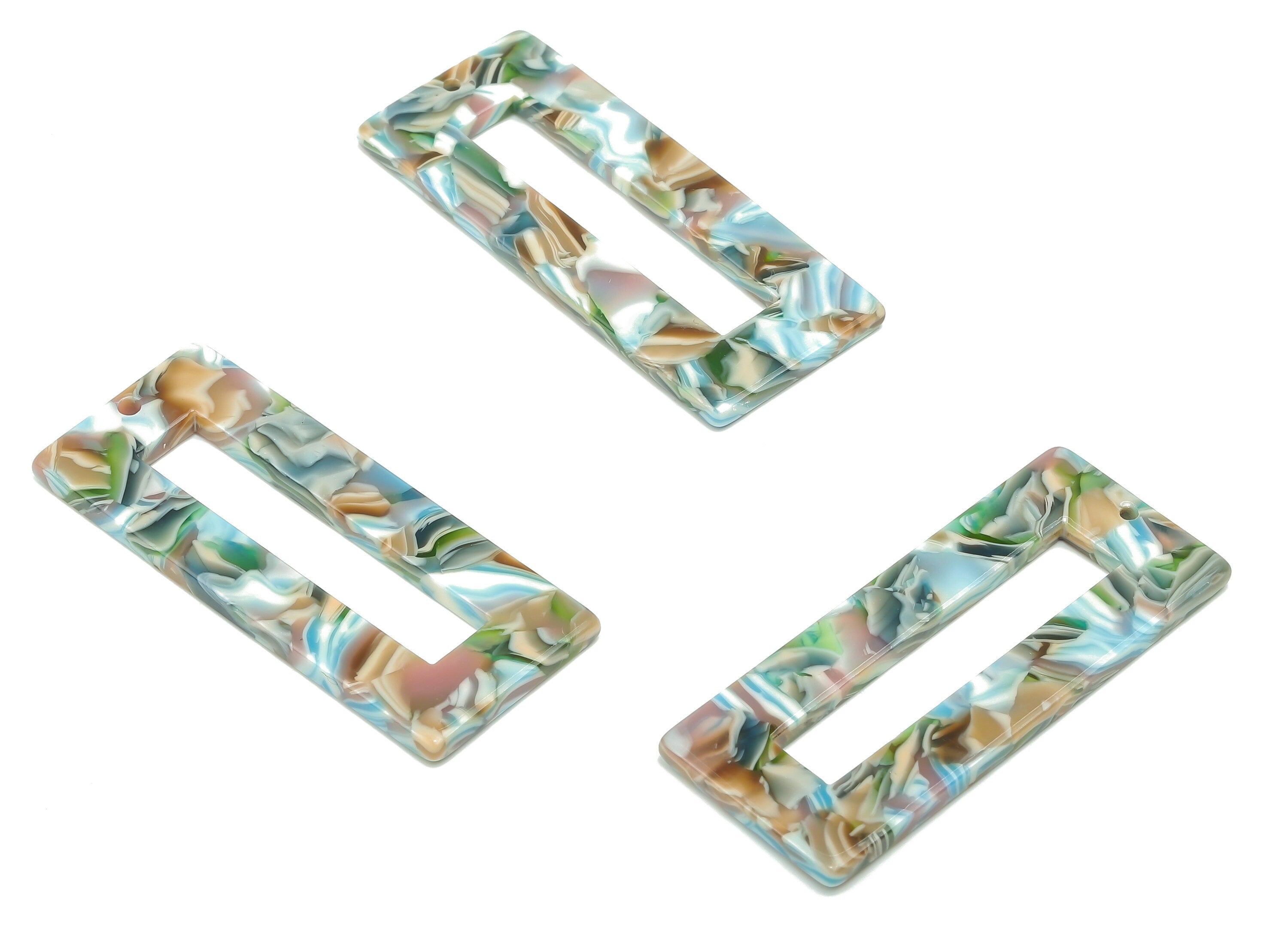 Acetate Rectangle Charms - Rectangle Pendant - Earring Findings - Jewelry Supplies - Color Code: A240 - 47.13x19.51x2.74mm - AC1025-A240 - DOMEDBAZAAR