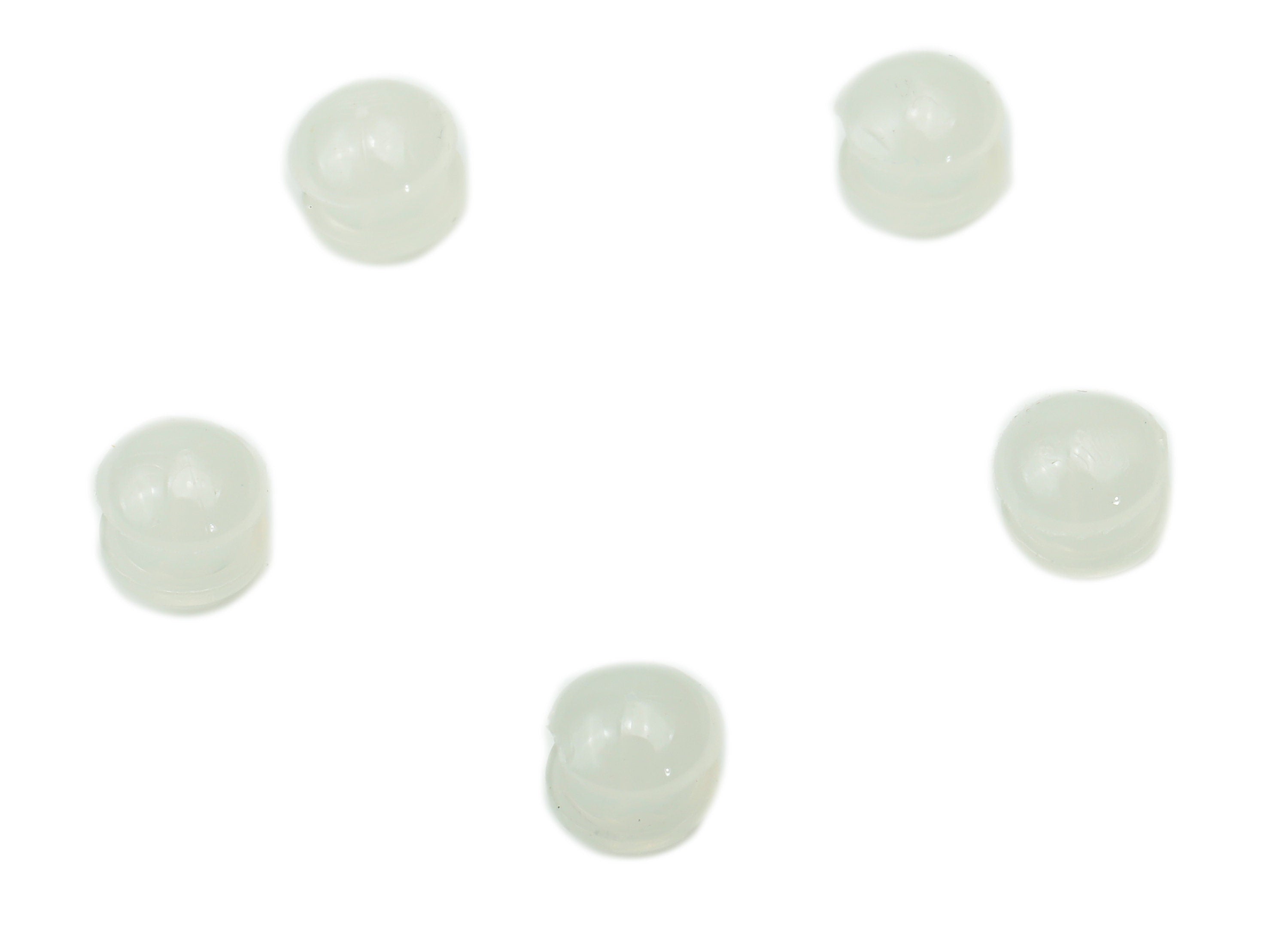 Matte Silicone Earring Stopper Nuts - White Matte Silicone Earring Findings - Rubber Hamburger Earring Back - 5.2x5.2x4.7mm - ES1023 - DOMEDBAZAAR