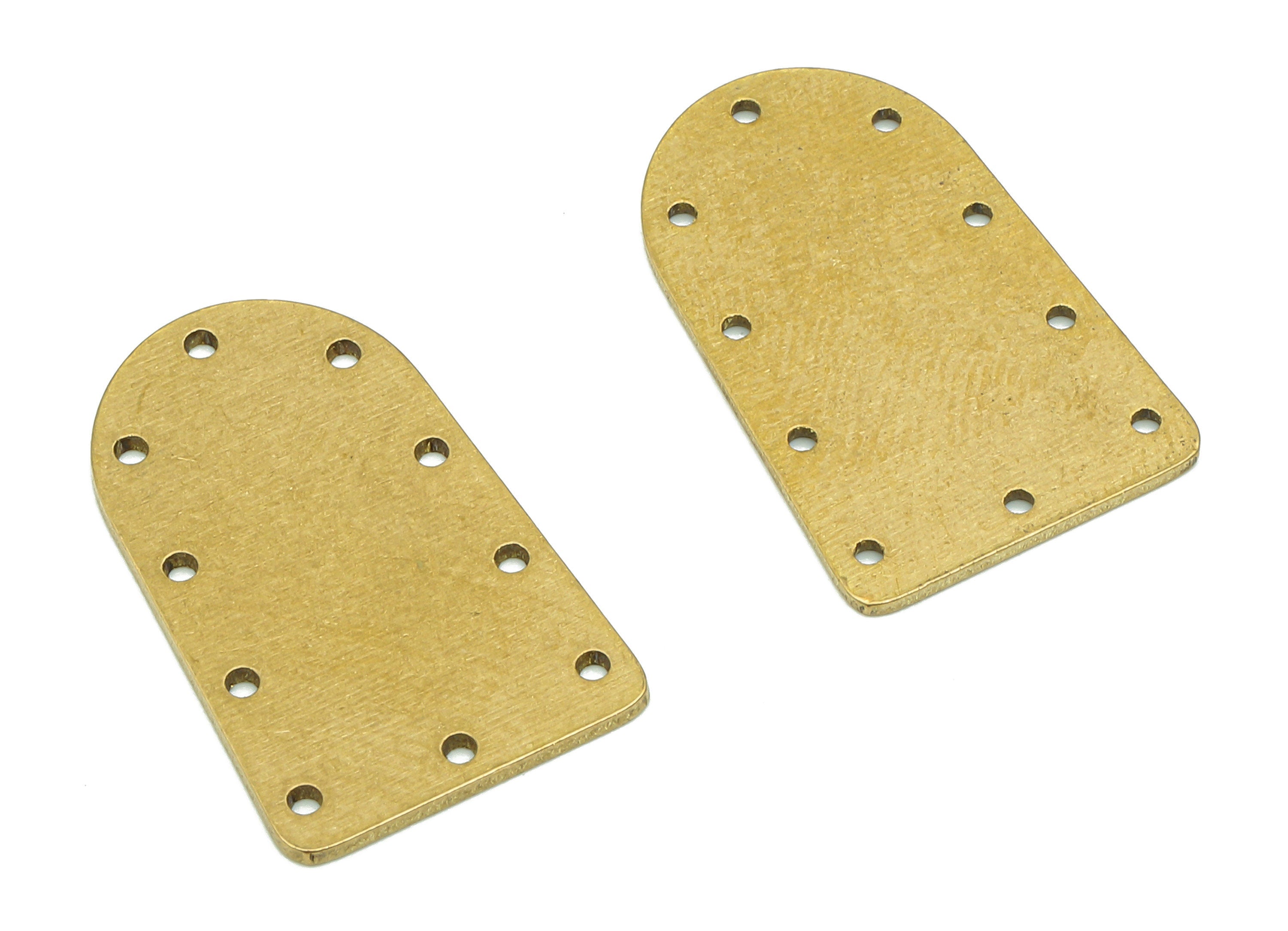 Brass Domed Earring Connector - Raw Brass Stamping Earring - Domed Earring Charm - Domed Charm With 10 Holes - 21.84x13.44x0.76mm - PPZ168 - DOMEDBAZAAR