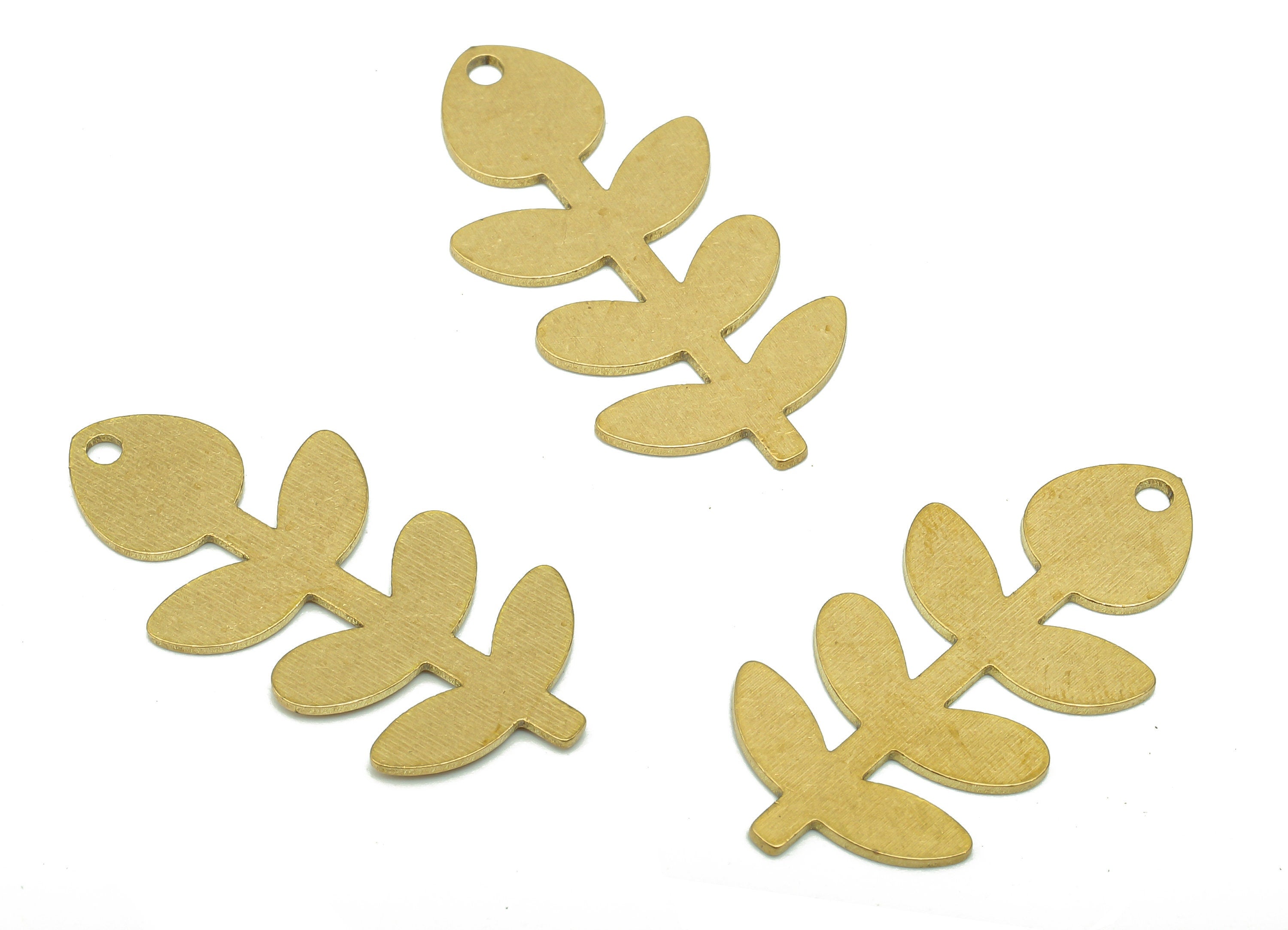 Brass Flower Earring Charms - Raw Brass Cutout Earring - Flower Pendant - Fishbone Charm For Necklace - 30x14.6x0.7mm - PPA5319 - DOMEDBAZAAR