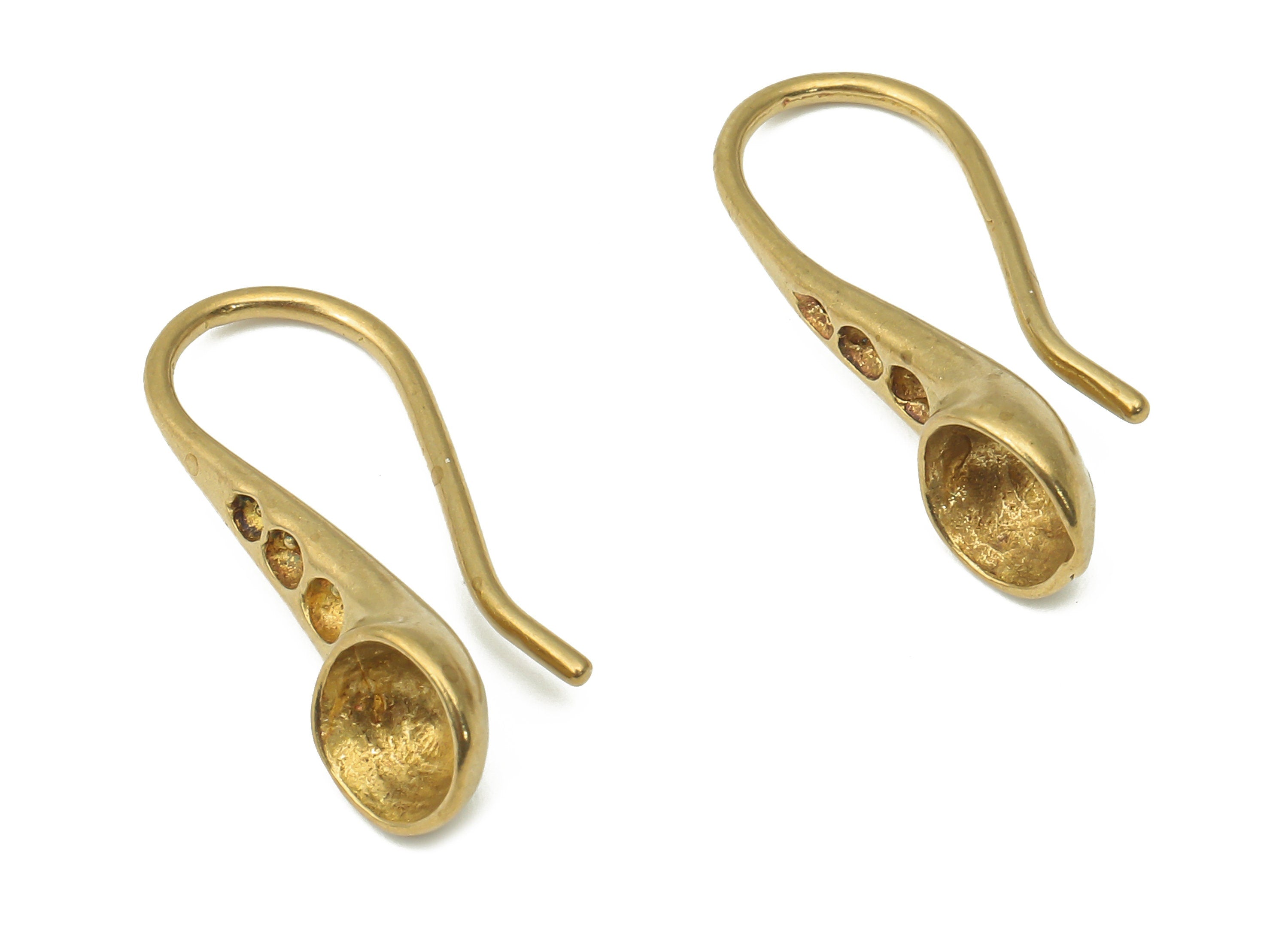 Brass Earrings Wires - Raw Brass U Earrings Hook - Brass U Cabochon Hook Earring - Earrings Findings - 26.32x9.48x3.72mm - PP7395 - DOMEDBAZAAR