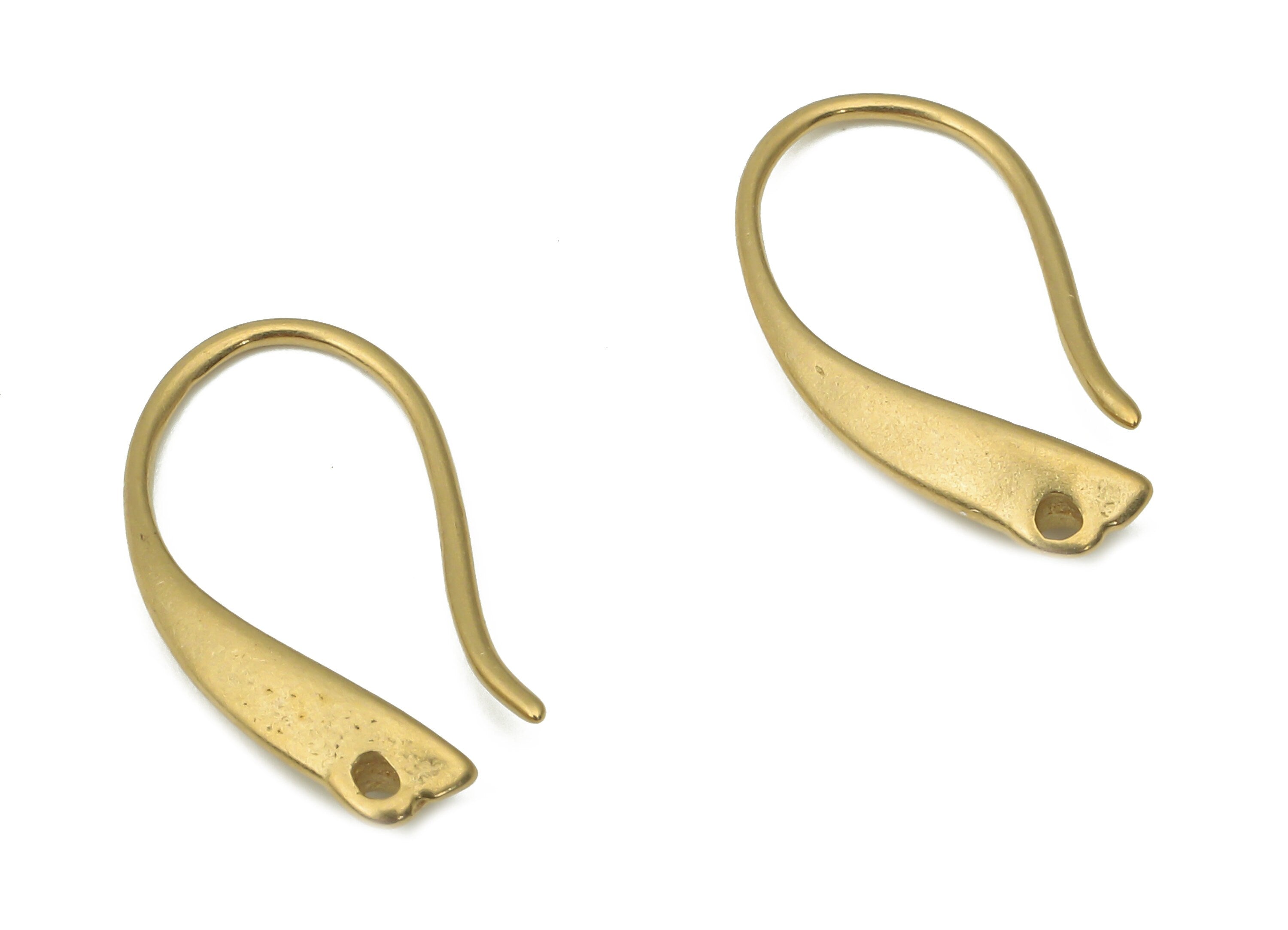 Brass Earrings Wires - Raw Brass U Earrings Hook - Brass U Hook Charm With Loop - Earrings Findings - 17x9.2x0.45mm - PP7396 - DOMEDBAZAAR