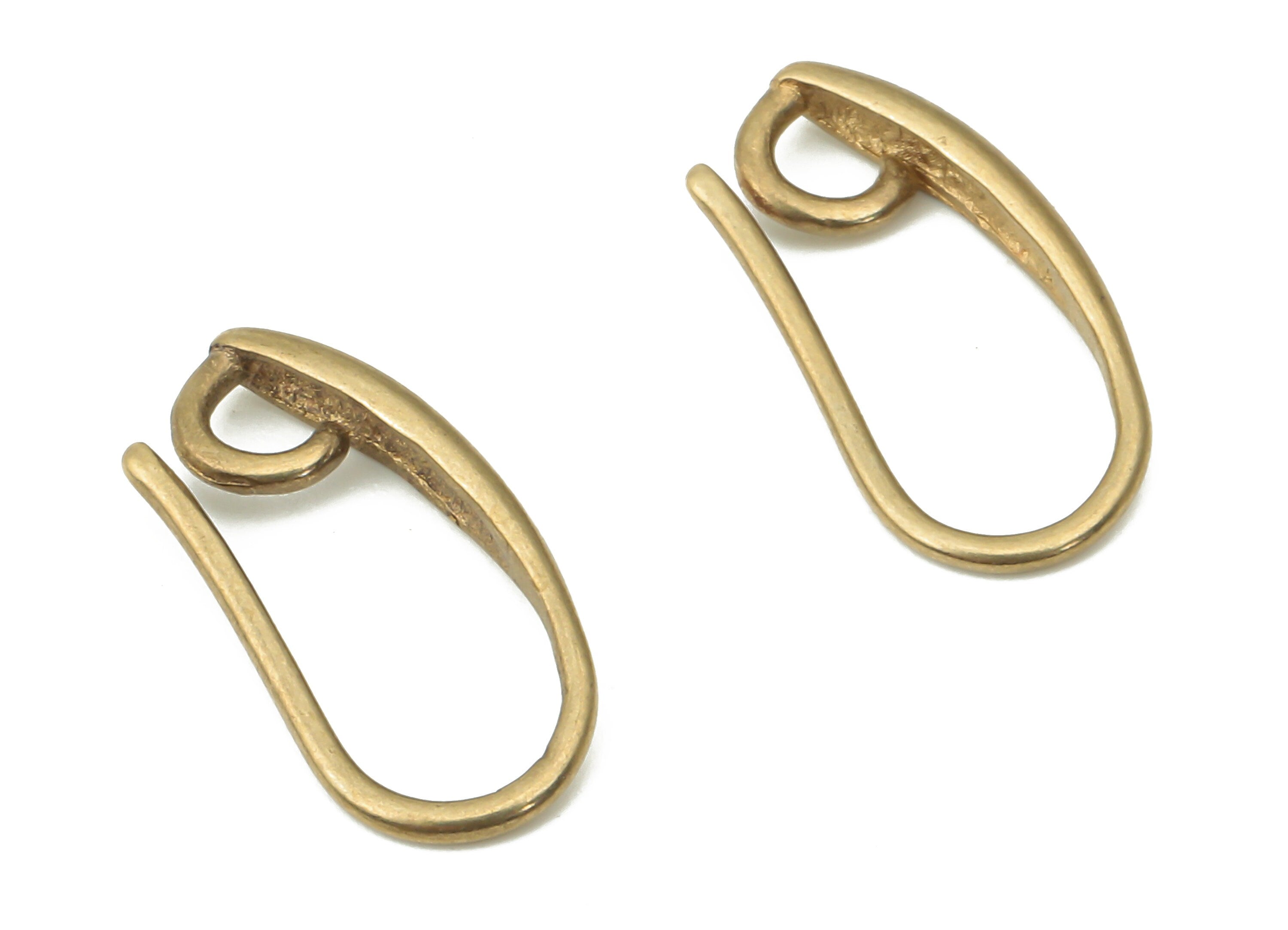 Brass Earrings Wires - Raw Brass Hook Earrings - Brass Hook Pendant - Brass Earrings Findings - Brass Wires - 14.89x7.55x2.55mm - PP7400 - DOMEDBAZAAR