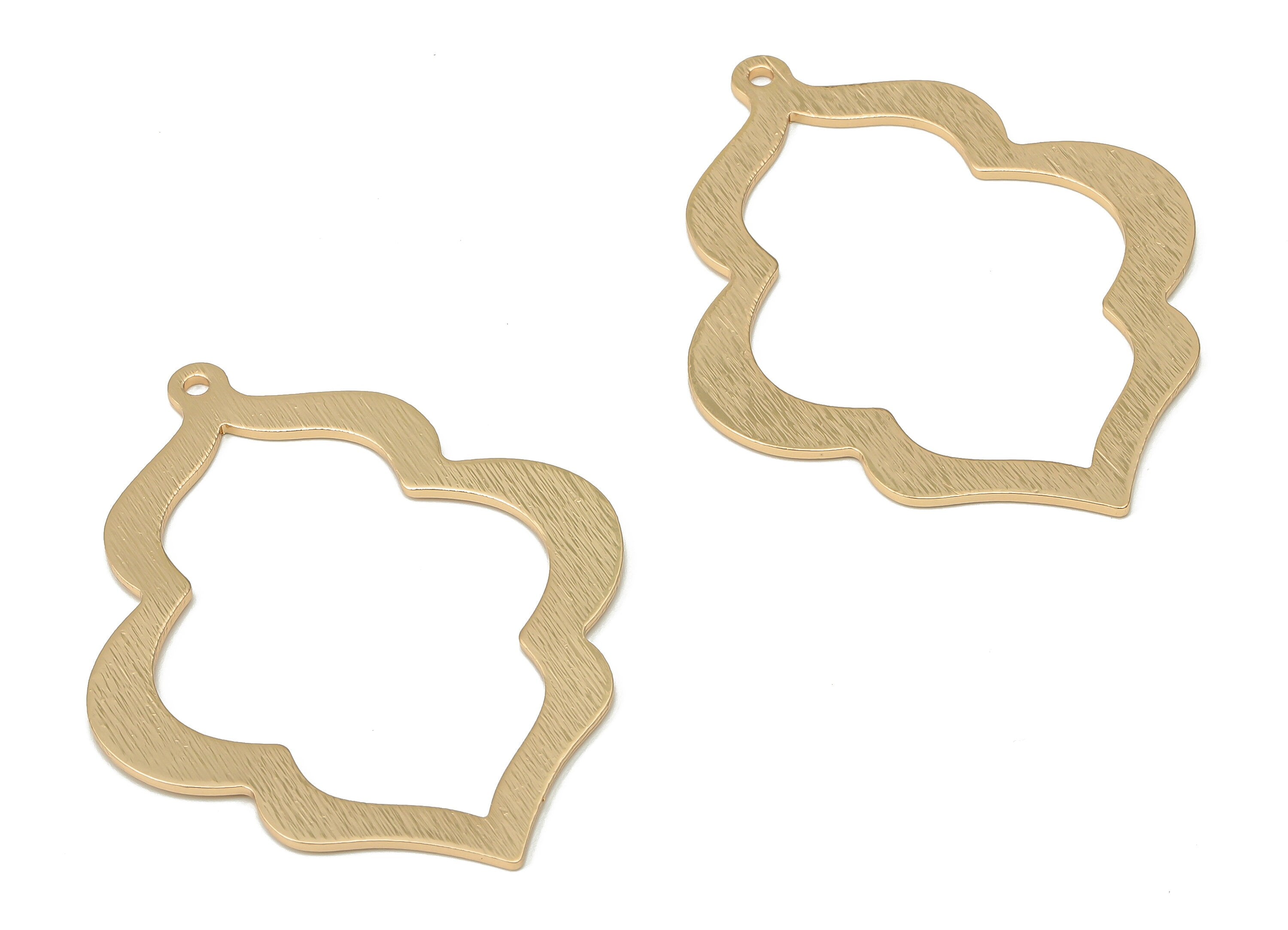 Brass Geometry Earring Charms - Brass Geometry Pendant - Earring Findings - KC Gold Tone Plated Brass - 49.1x37.8x1mm - PP1836G - DOMEDBAZAAR