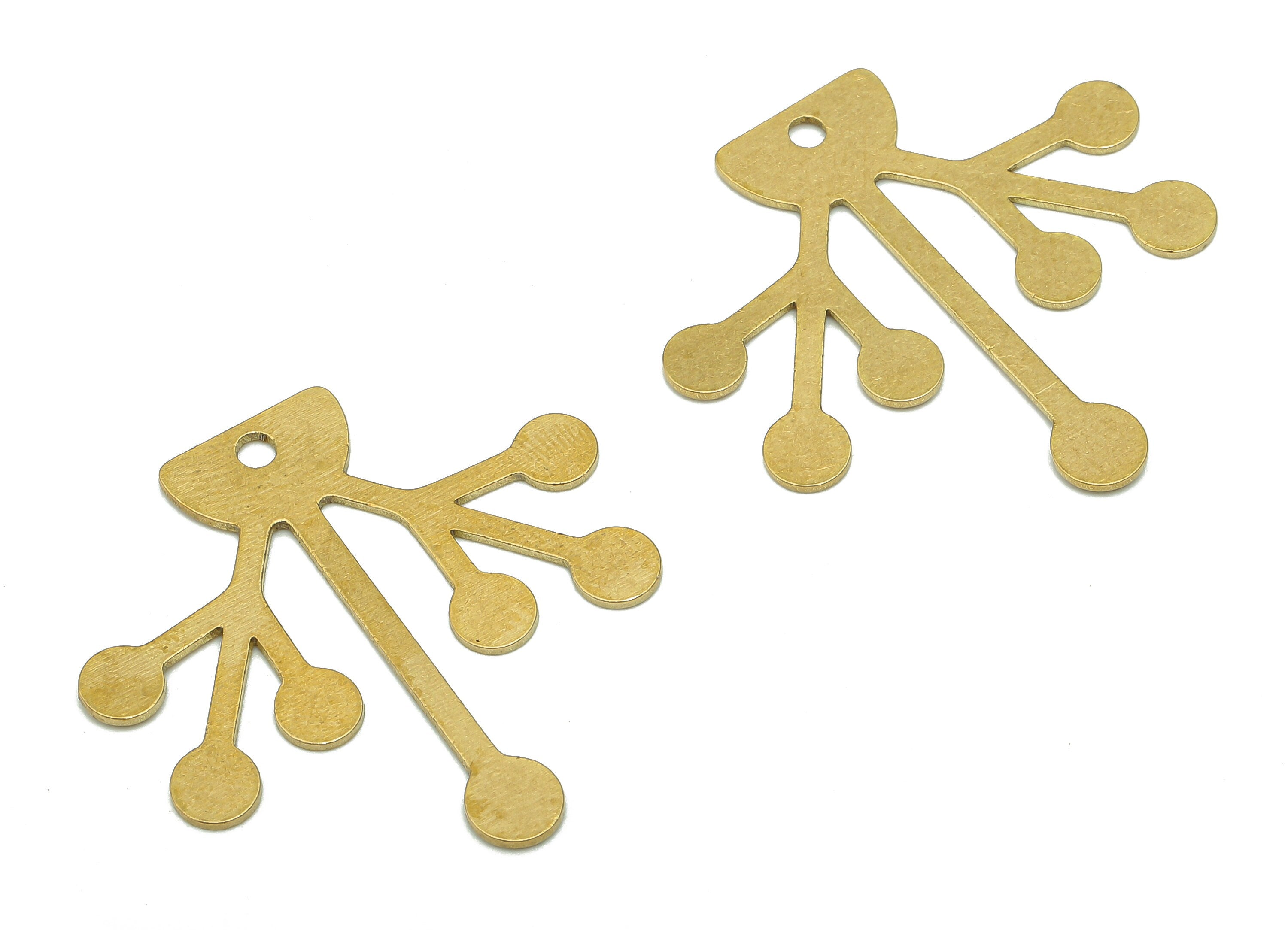 Brass Tree Earring Charms - Raw Brass Coral Earring - Coral Tree Pendant - Charm For Necklace - 29.86x28.66x0.64mm - PPA5360 - DOMEDBAZAAR